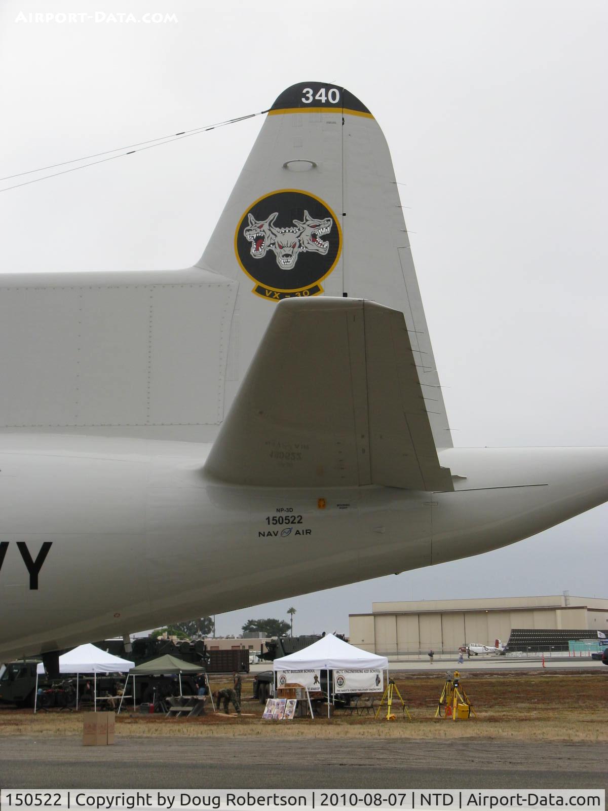 150522, Lockheed NP-3D Orion C/N 185-5048, Lockheed NP-3D 'Billboard' ORION, four Allison T56-4-14 Turboprops 4,600 shp each, tail with radome fin