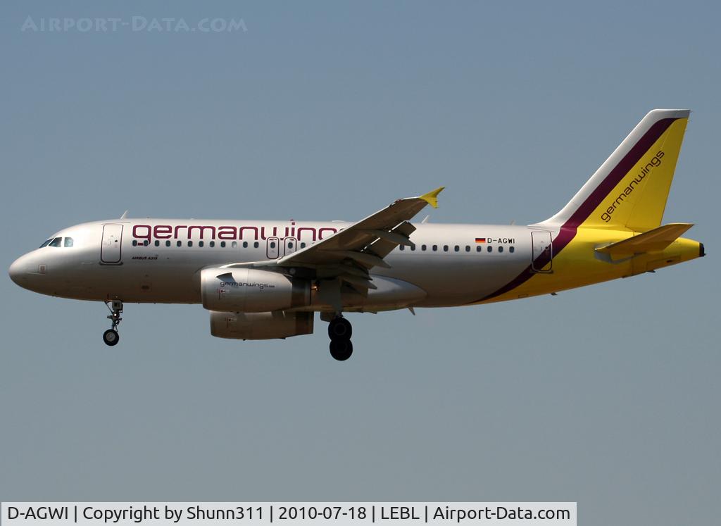 D-AGWI, 2008 Airbus A319-132 C/N 3358, Landing rwy 25R