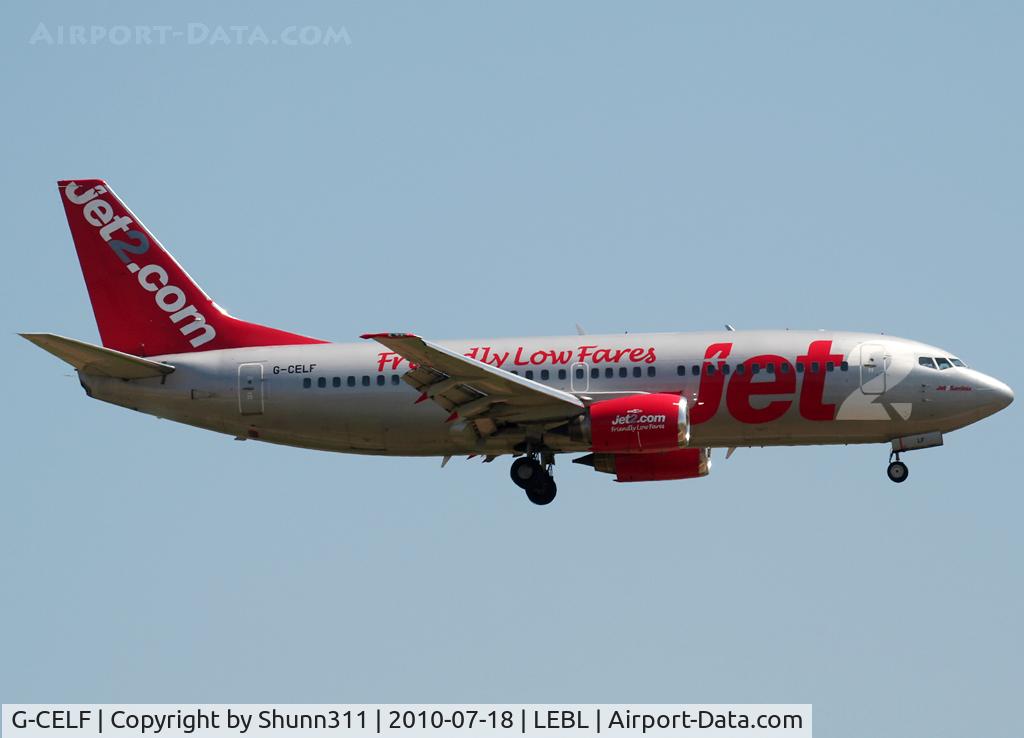 G-CELF, 1988 Boeing 737-377 C/N 24302, Landing rwy 25R