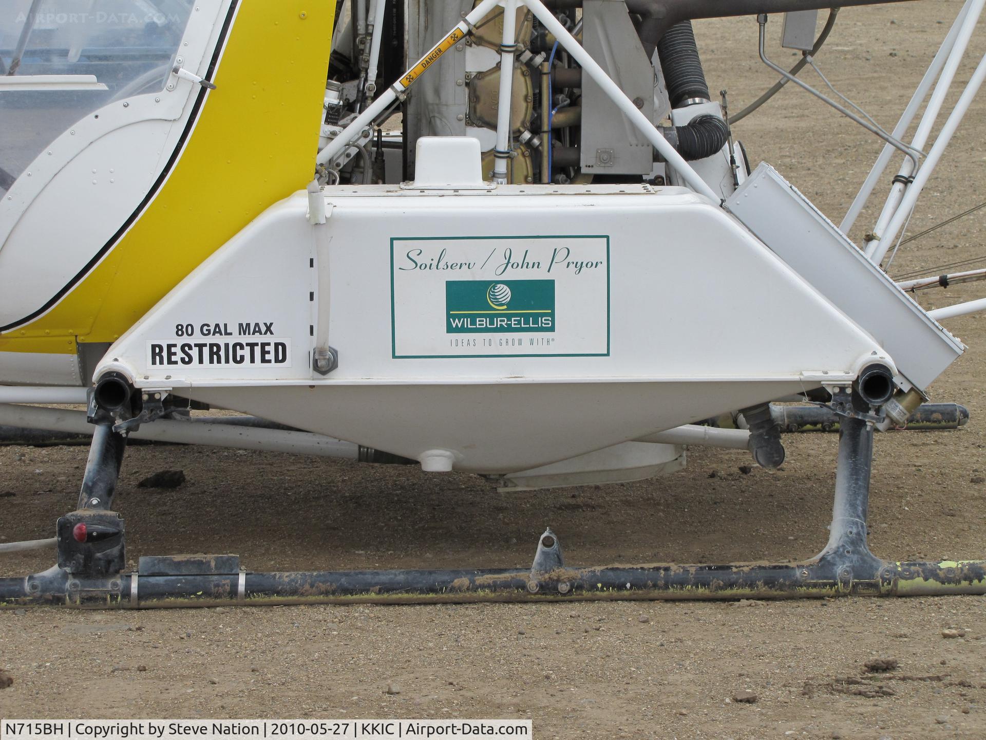 N715BH, 1973 Bell 47G-5A C/N 25105, old Soilserv/John Pryor + Wilbur-Ellis titles on 1973 Bell 47G-5 @ King City