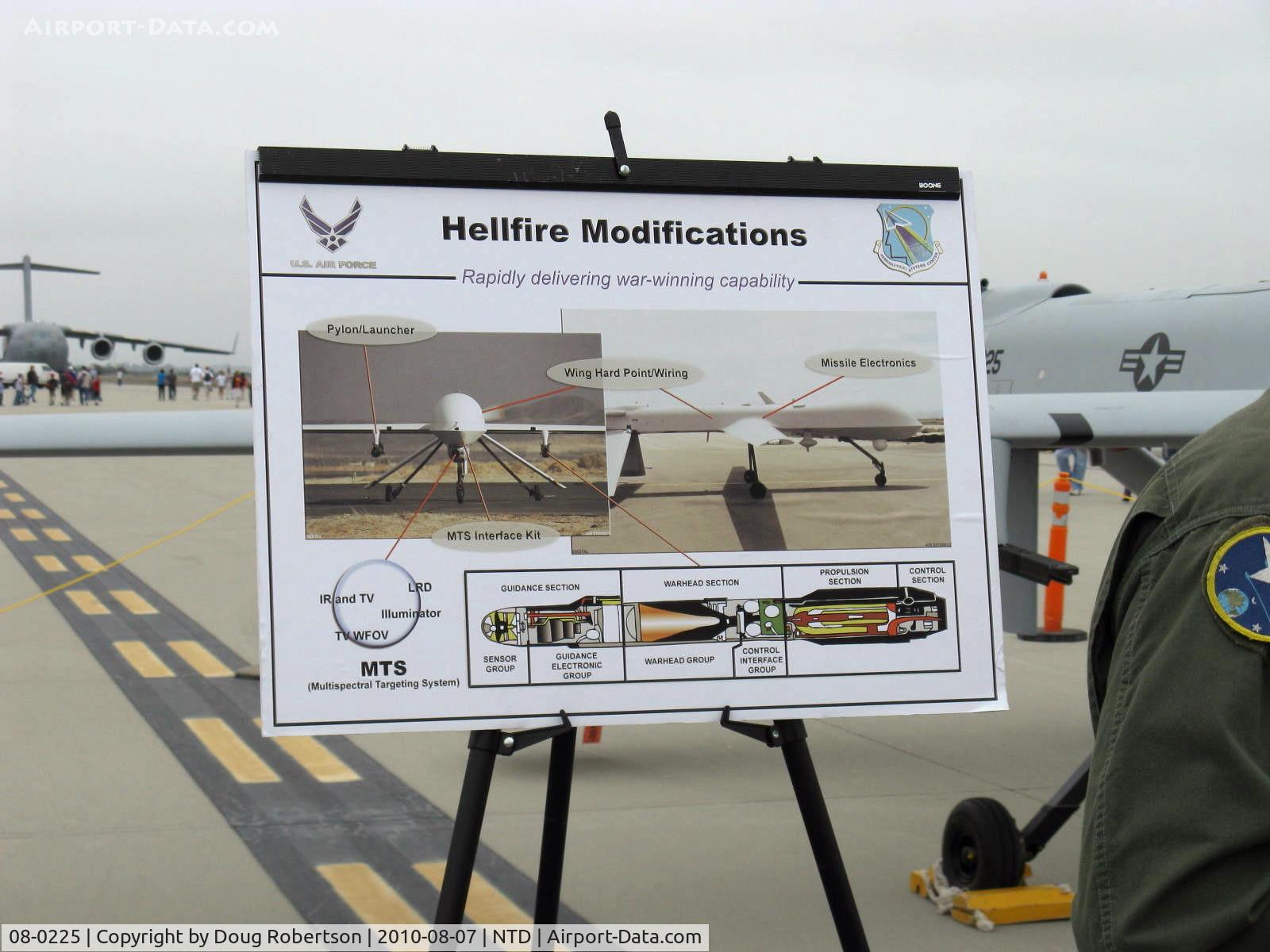 08-0225, General Atomics MQ-1 Predator Predator C/N P-000, AGM-114 HELLFIRE mods for MQ-1B PREDATOR UAV armed version