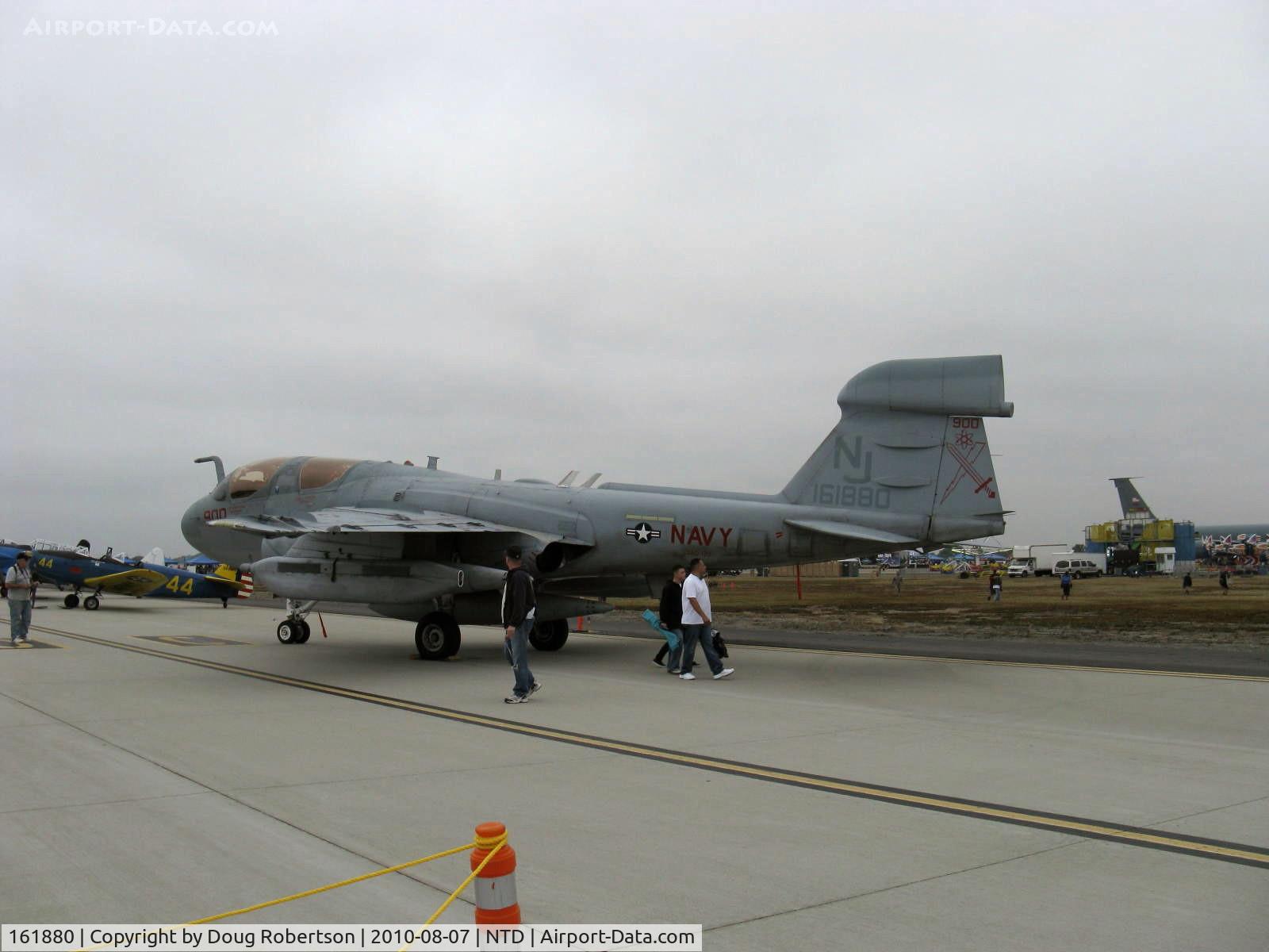 161880, Grumman EA-6B Prowler C/N P-103, Grumman EA-6B PROWLER, two P&W J52-P-408 Turbojets 11,200 lbst each. Four place Electronic Warfare aircraft to be replaced by EA-18G GROWLER (I am not kidding!) modified for escort and close-in jamming.