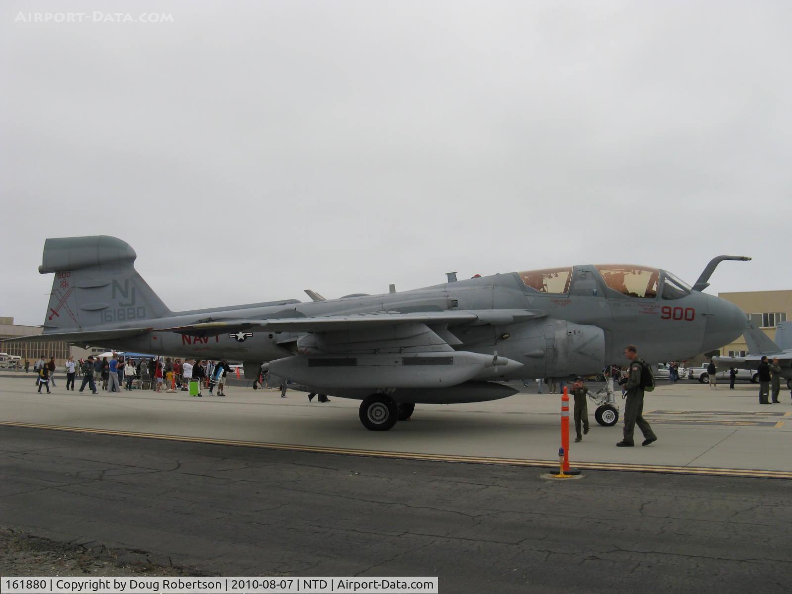 161880, Grumman EA-6B Prowler C/N P-103, Grumman EA-6B PROWLER four place Electronic Warfare aircraft, two P&W J52-P-408 Turbojets 11,200 lbst each. Boeing EA-18G GROWLER will replace EA-6B PROWLER. See 166893 EA-18G GROWLER.