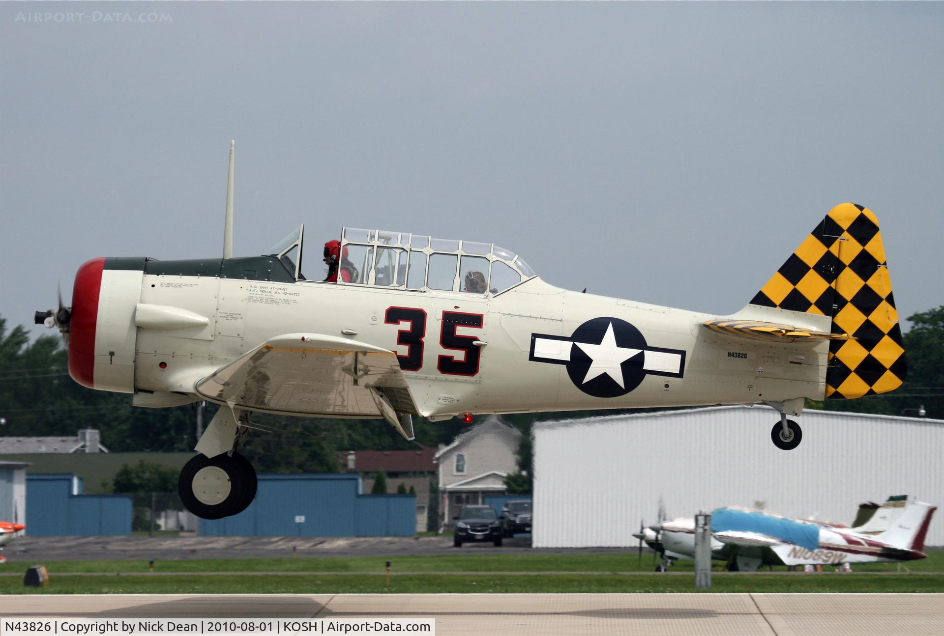 N43826, North American T-6D C/N 42-84757, KOSH incorrect c/n info from the auto load the c/n of this airframe is 88-16538