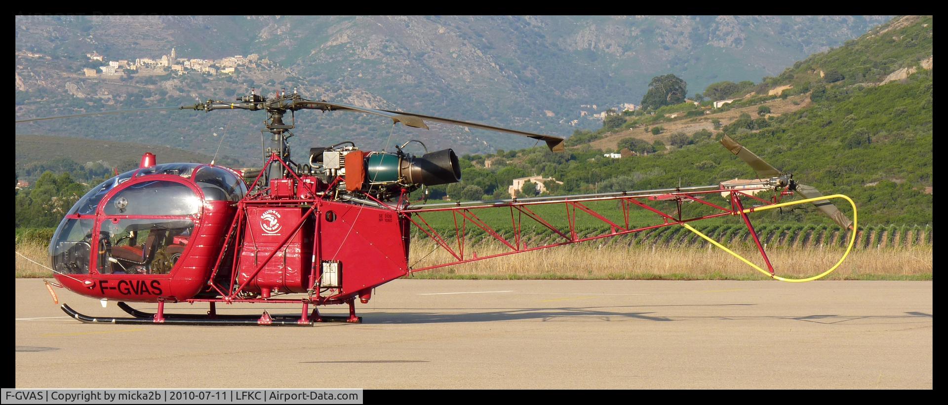 F-GVAS, Aerospatiale SE-313B Alouette II C/N 1060, Parked.
