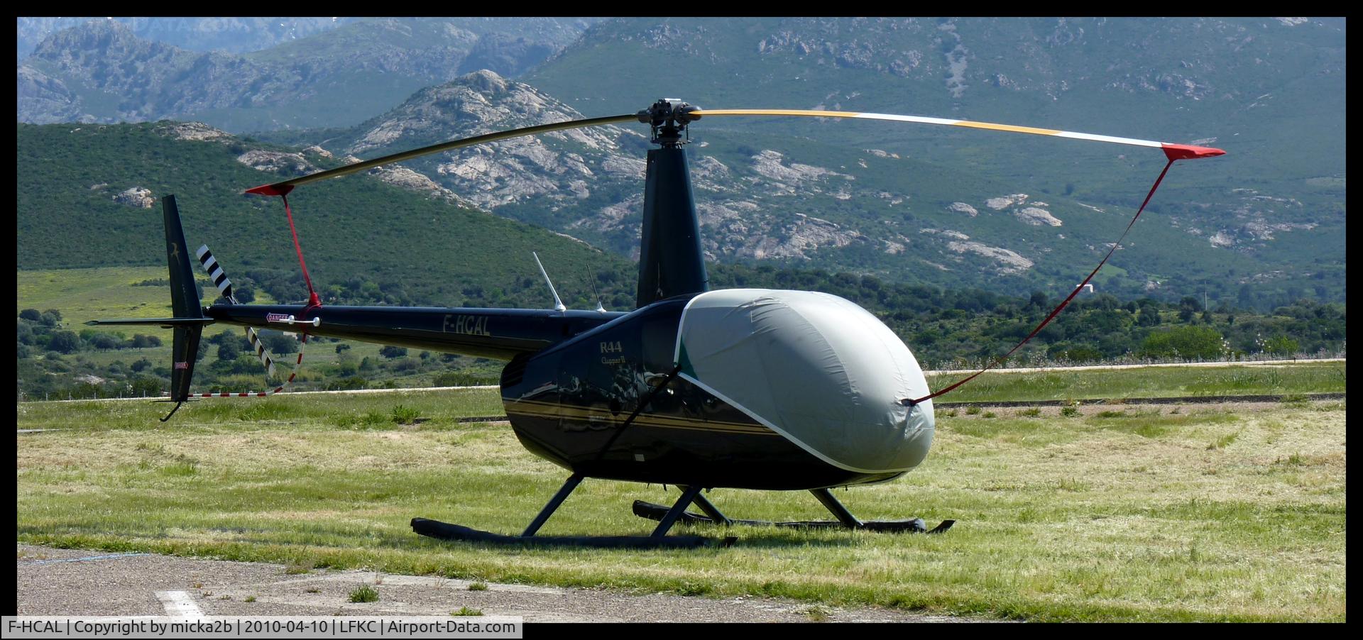 F-HCAL, Robinson R44 II C/N 10797, Parked.