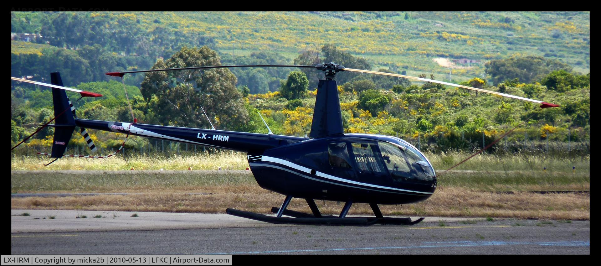 LX-HRM, Robinson R44 Clipper II C/N 10871, Parked.
