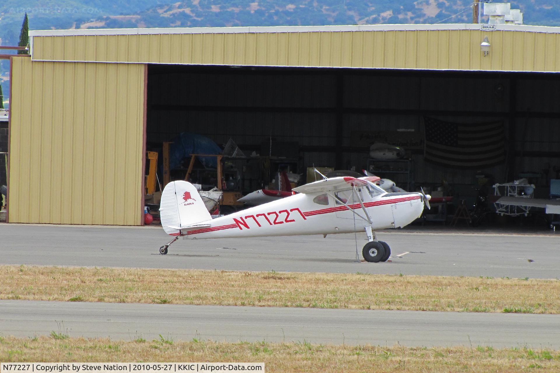 N72425, 1946 Cessna 120 C/N 9586, 1946 Cessna 140 with Alaska map on tail but now a full-time resident at King City, CA
