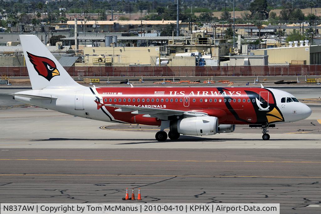 N837AW, 2005 Airbus A319-132 C/N 2595, US Airways logojet displaying 