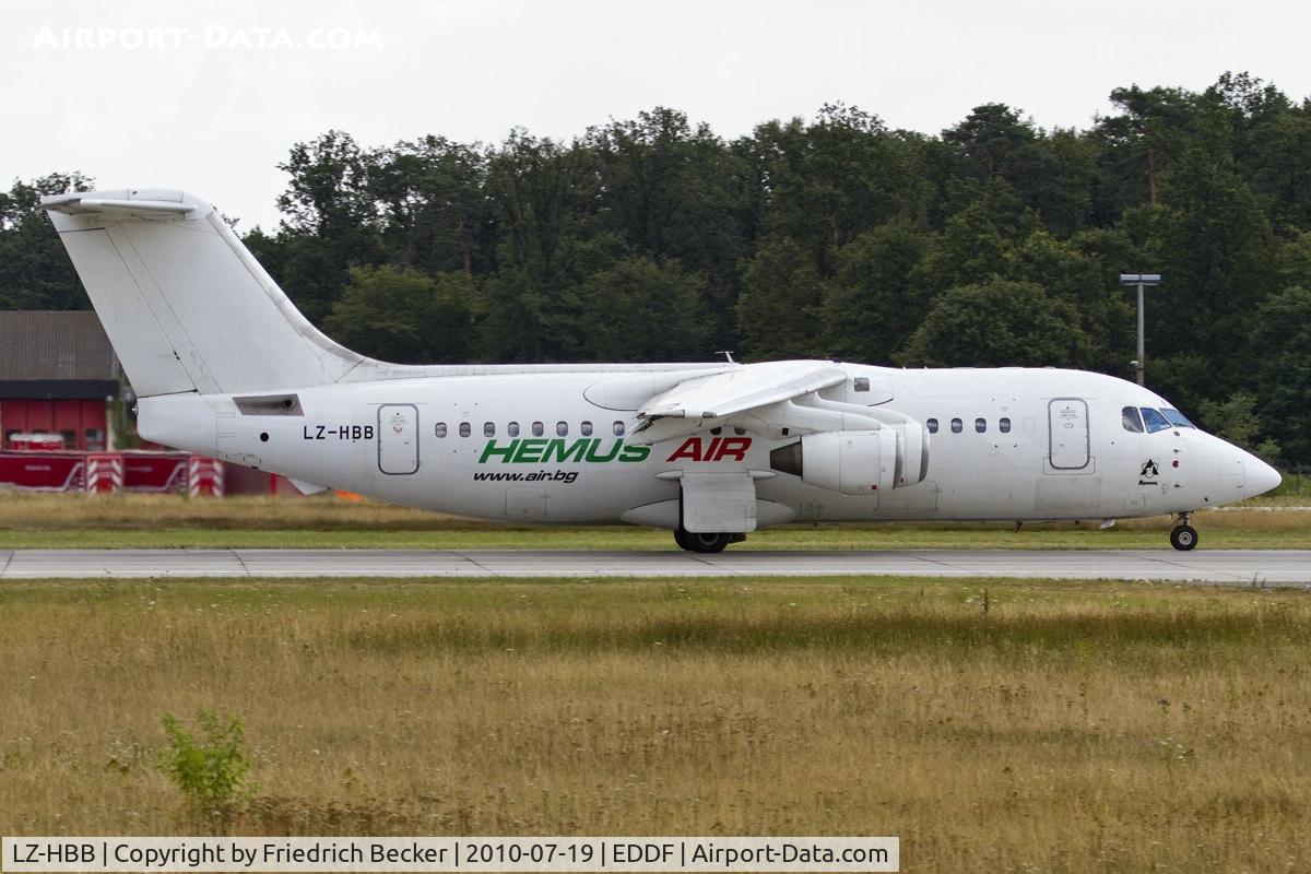 LZ-HBB, 1987 British Aerospace BAe.146-200A C/N E2073, departing via RW18W