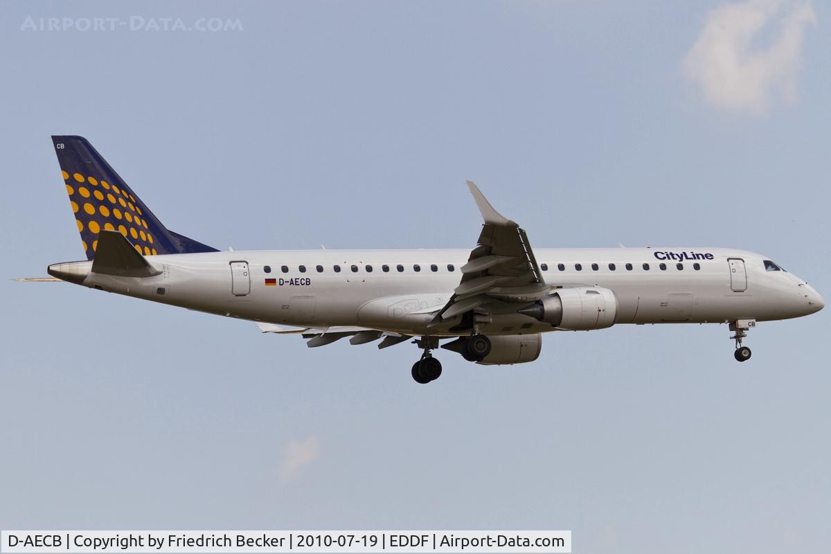 D-AECB, 2009 Embraer 190LR (ERJ-190-100LR) C/N 19000332, on final RW07R