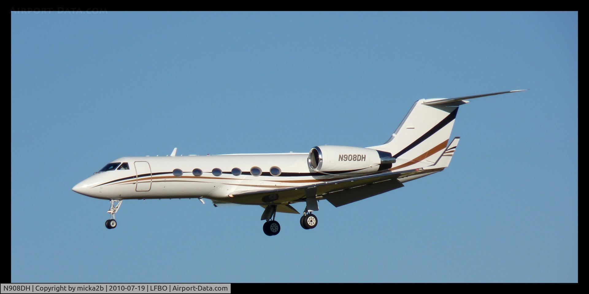 N908DH, 1987 Gulfstream Aerospace G-IV C/N 1040, Landing.
