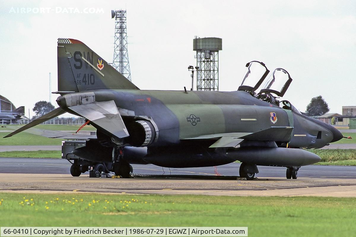 66-0410, 1966 McDonnell RF-4C Phantom II C/N 2051, deployed to RAF Alconbury in August 1986