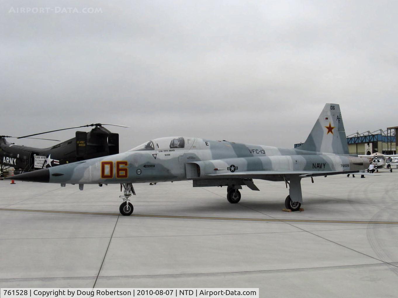 761528, Northrop F-5N Tiger II C/N L.1003, Northrop F-5N TIGER II of VFC-13 (ex Swiss AF F-5E) provide adversary training at NAS Fallon. two General Electric J85-21 afterburning Turbojets 5,000 lb st each.