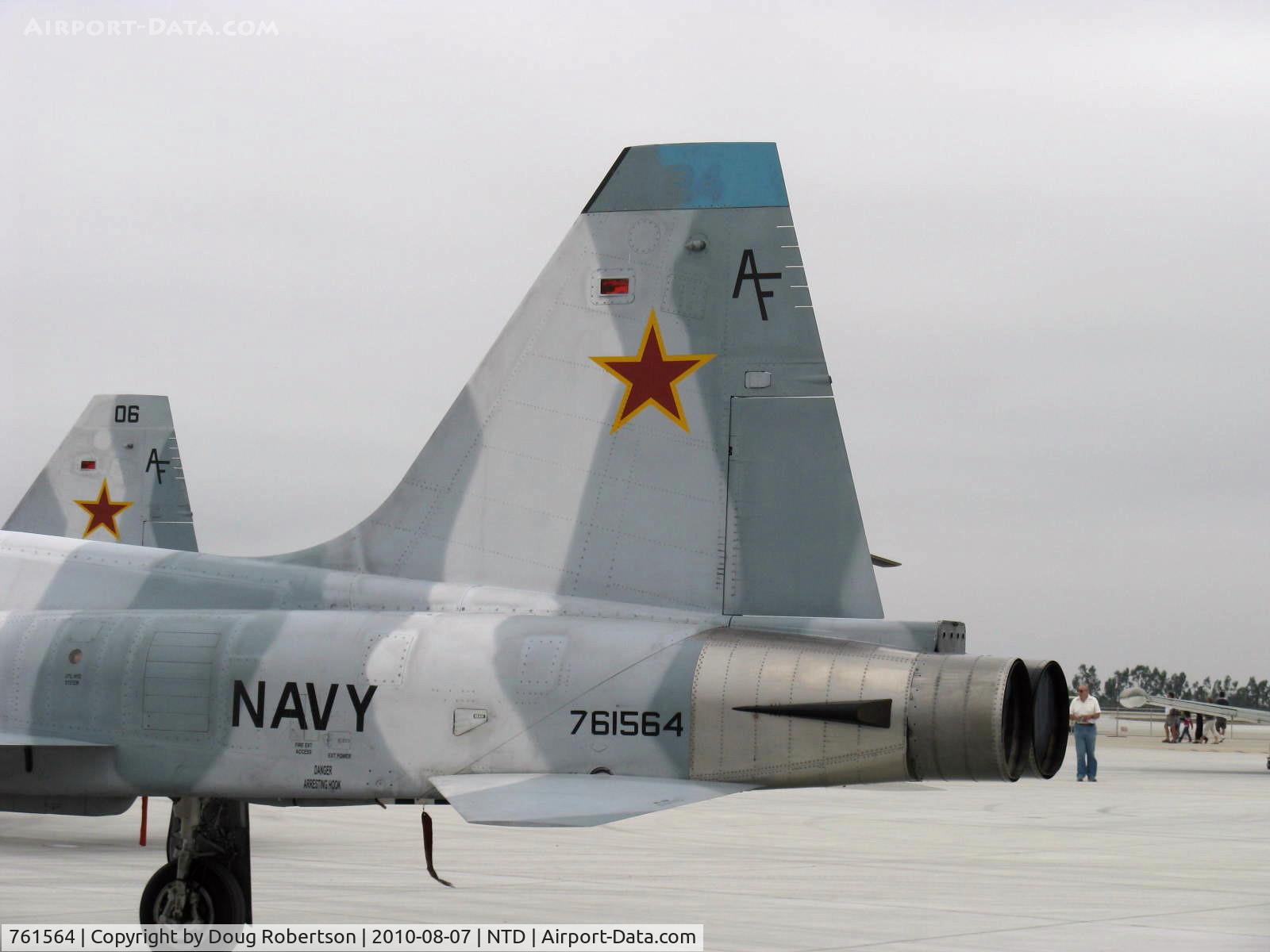 761564, 1976 Northrop F-5N Tiger II C/N L.1039, Northrop F-5N TIGER II of VFC-13 (ex Swiss AF F-5E) provide adversary training at NAS Fallon. two General Electric J85-21 afterburning Turbojets 5,000 lb st each, Tail