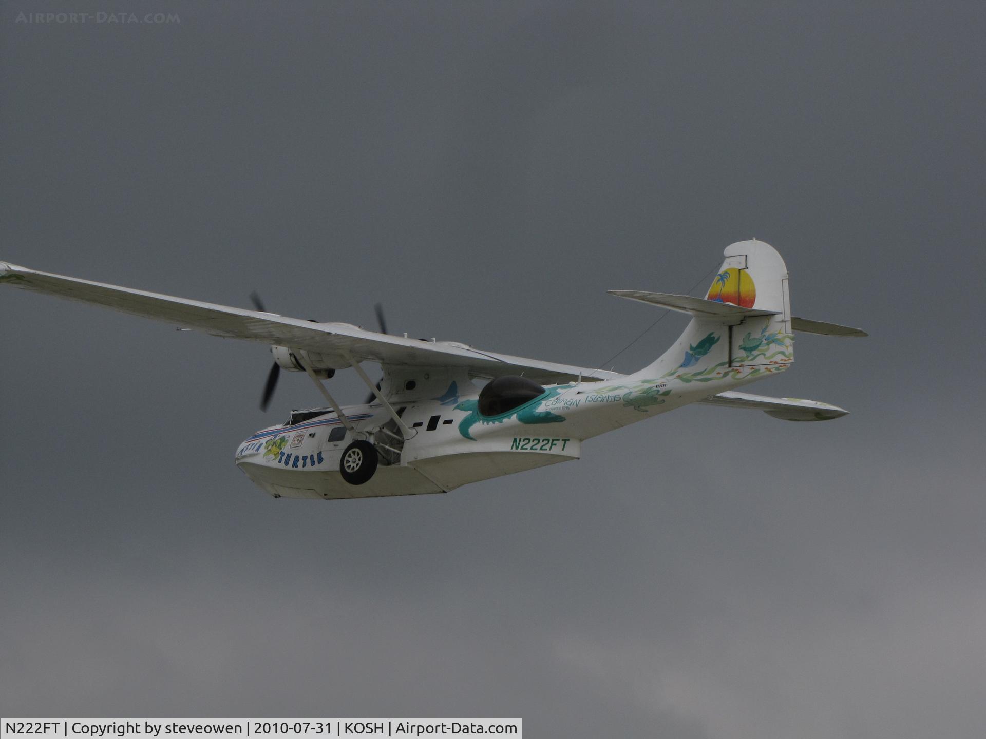 N222FT, 1944 Consolidated Vultee 28-5ACF C/N 11074, Off into stormy skies at EAA2010 airshow