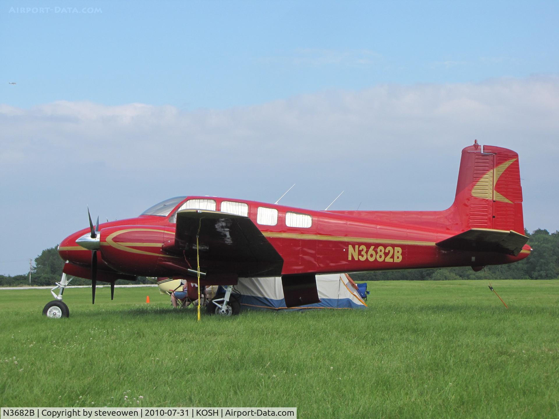 N3682B, 1954 Beech B50 C/N CH-103, Twin Bonanza at EAA2010 airshow