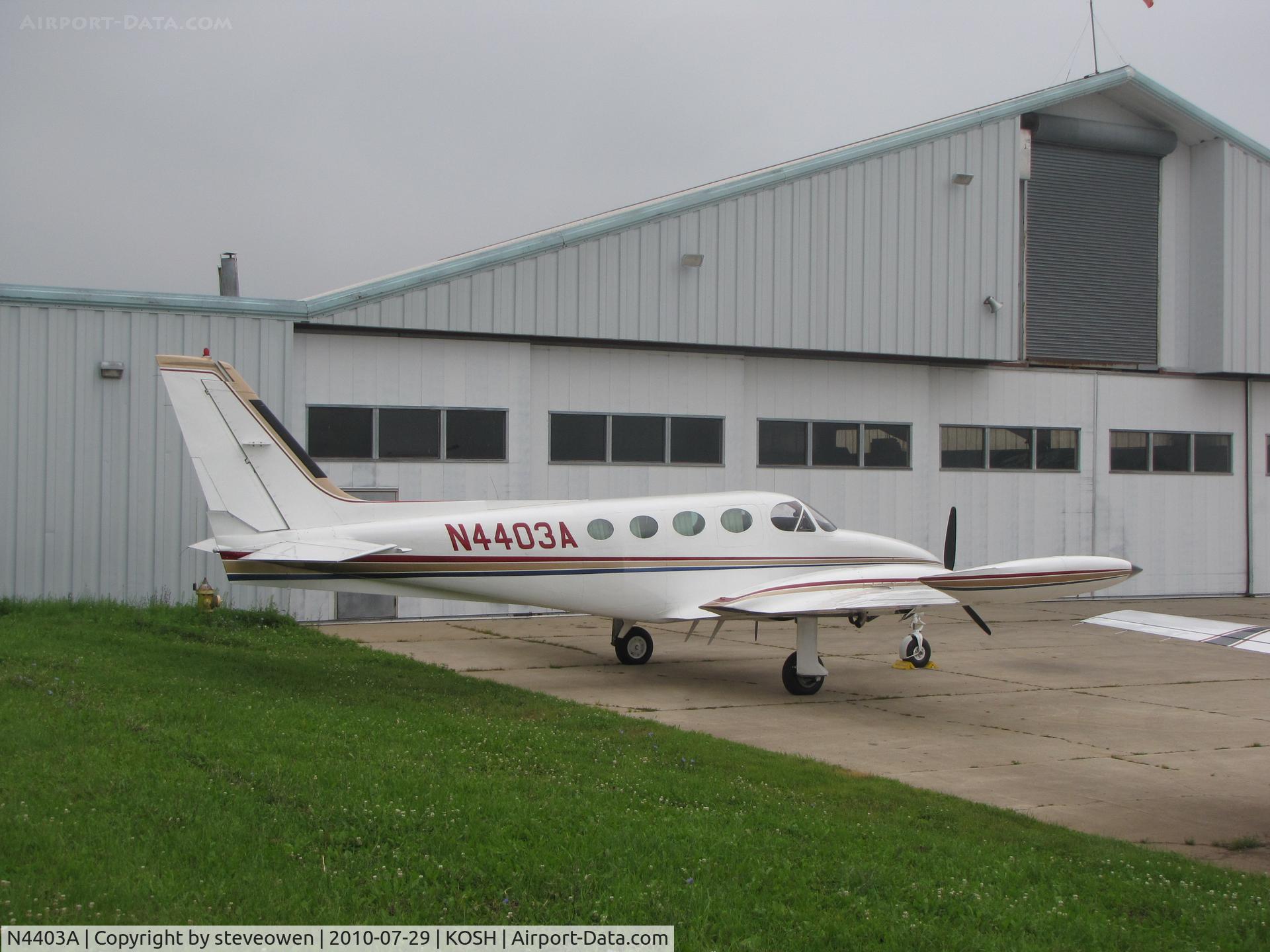 N4403A, 1980 Cessna 340A C/N 340A1014, At Basler's hangar during EAA2010