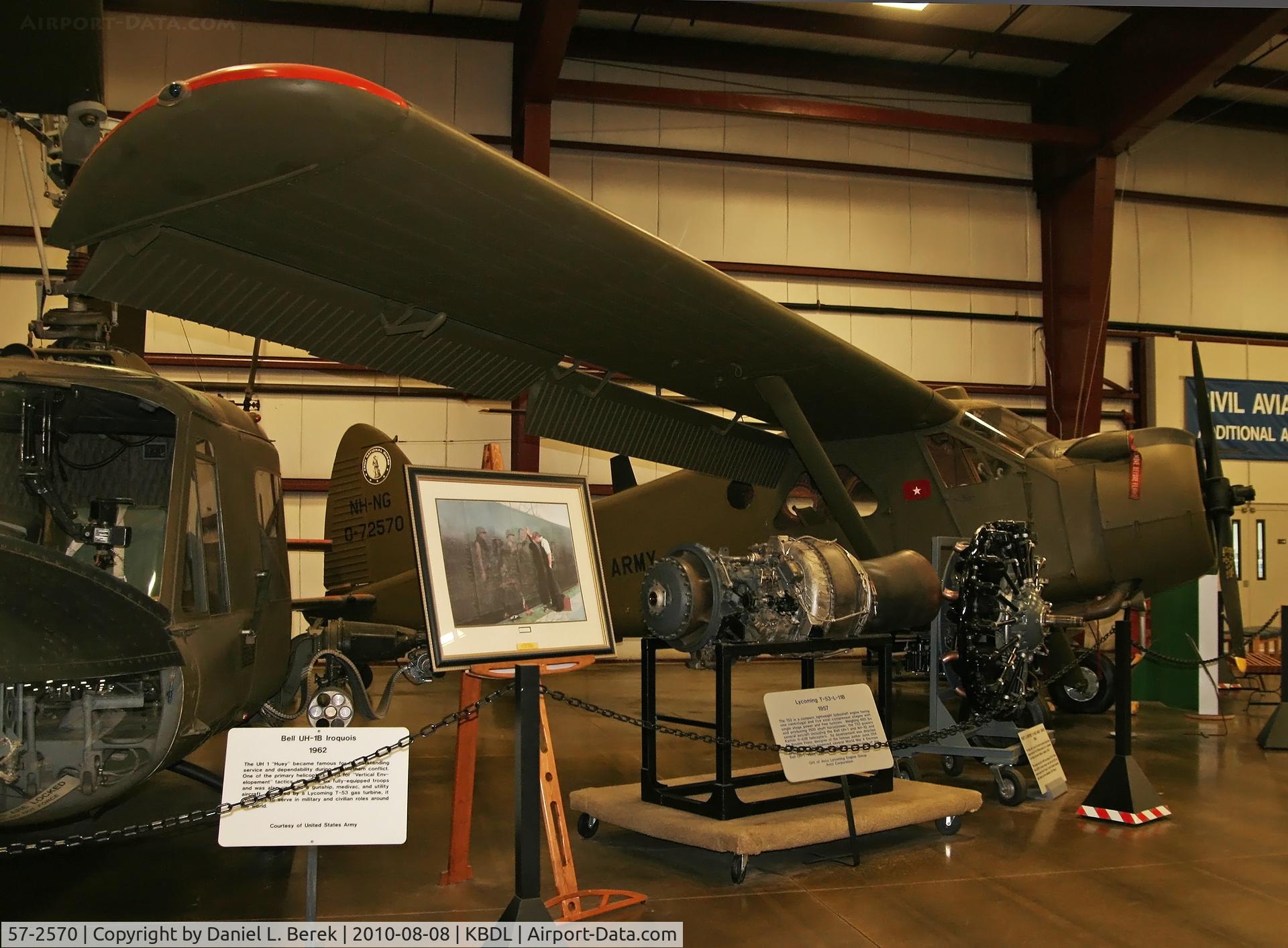 57-2570, 1957 De Havilland Canada U-6A Beaver C/N 1222, This is one of many fine aircarft on display in the military wing of the New England Air Museum.