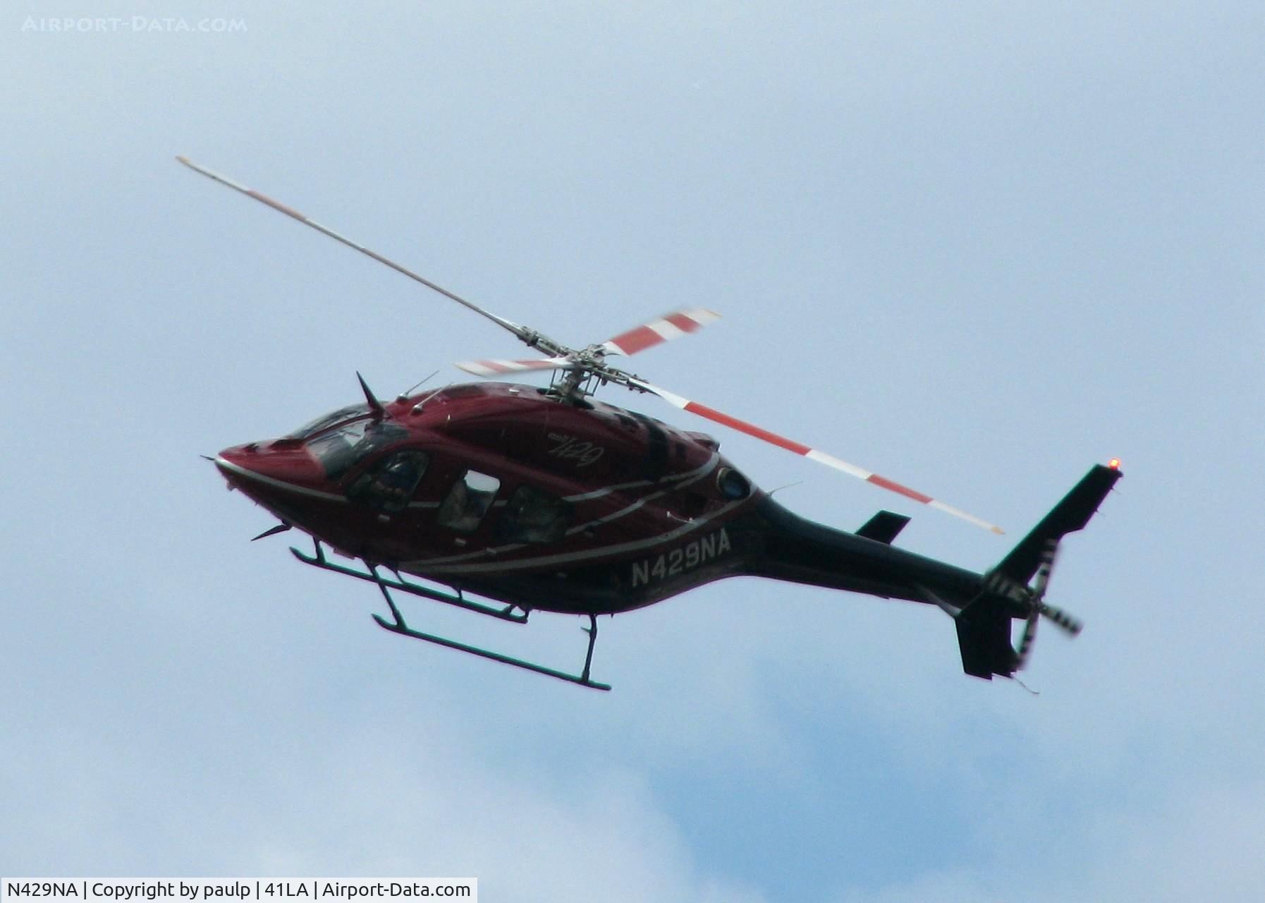 N429NA, Bell 429 GlobalRanger C/N 57009, Coming in to land at Metro Aviation / Downtown Shreveport.