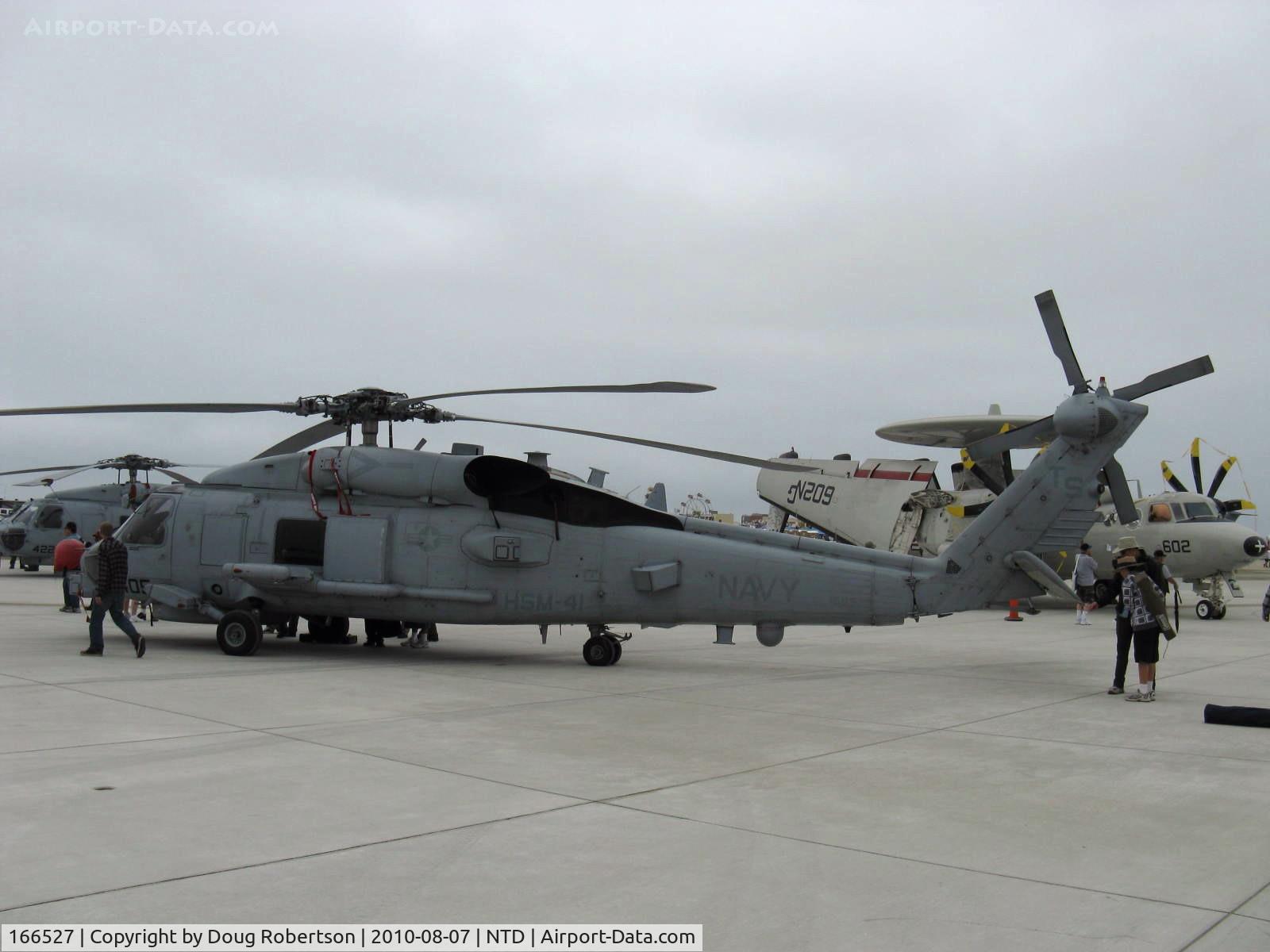 166527, Sikorsky MH-60R Strikehawk C/N Not found 166560, Sikorsky MH-60R SEA HAWK of HSM-41 Seahawks, two General Electric T700-GE-401C Turboshaft 1,890 shp each. HSM is Helicopter Maritime Strike squadron of US Navy.