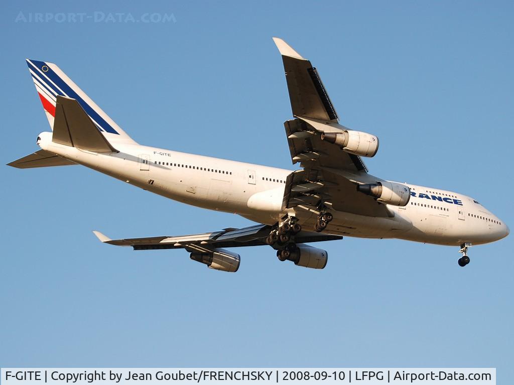 F-GITE, 1992 Boeing 747-428 C/N 25601, landing CDG airport