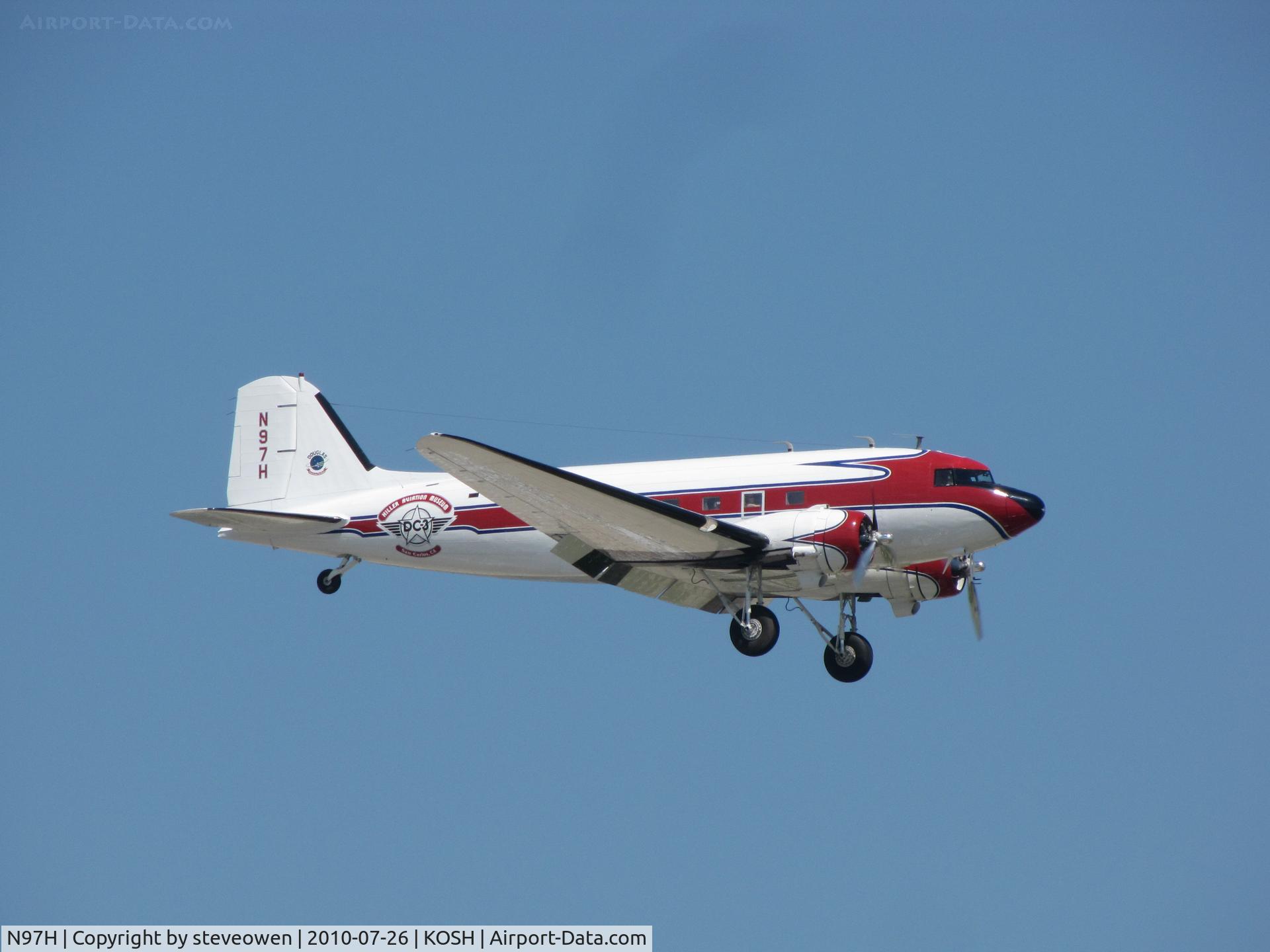 N97H, 1945 Douglas DC3C-S1C3G (C-47A) C/N 16865, prt of the mass arv of over 20 Dc-3's EAA Oshkosh 2010