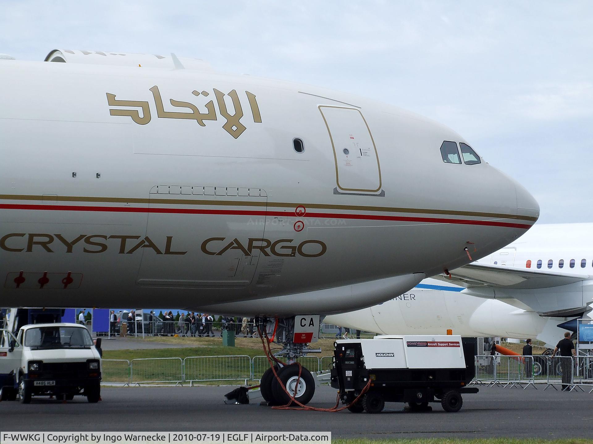 F-WWKG, 2010 Airbus A330-243F C/N 1032, Airbus A330-200F of Etihad / Crystal Cargo at Farnborough International 2010