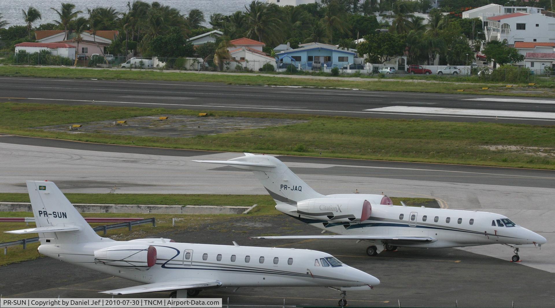 PR-SUN, 2006 Cessna 680 Citation Sovereign C/N 680-0060, PR-SUN park at the cargo ramp