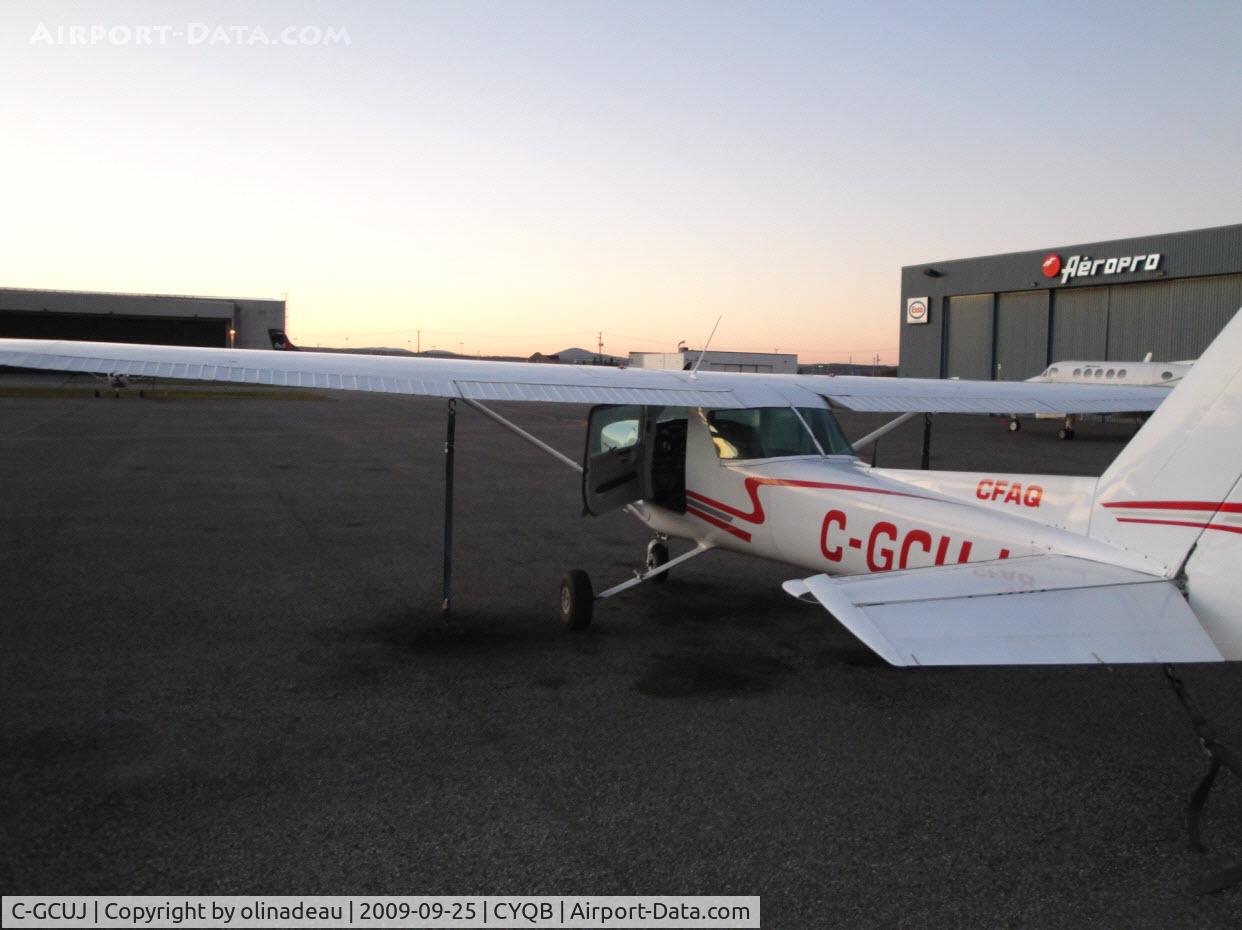 C-GCUJ, 1979 Cessna 152 C/N 15284049, Taken after a training flight near Québec City. Aircraft parked at CFAQ. This is the flight school that owns the aircraft.