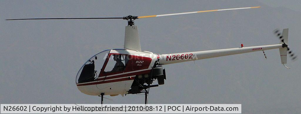 N26602, 1988 Robinson R22 BETA C/N 0858, Taking off from taxiway south of runway 26L
