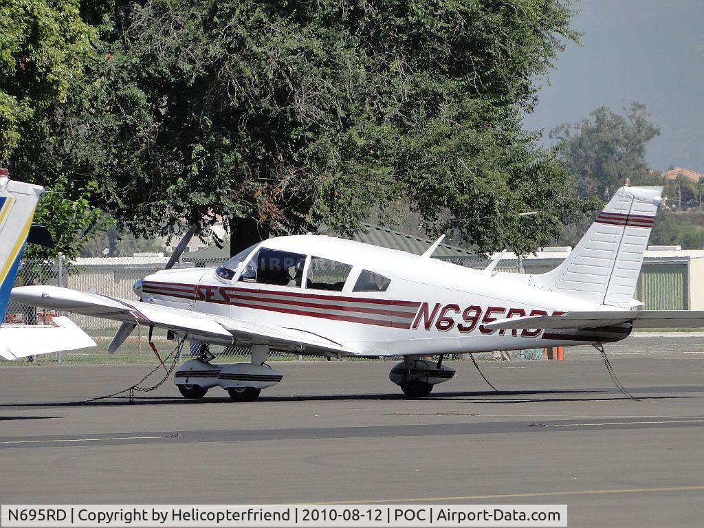N695RD, 1972 Piper PA-28-235 Cherokee Charger C/N 28-7310001, Tied down and parked in transient parking