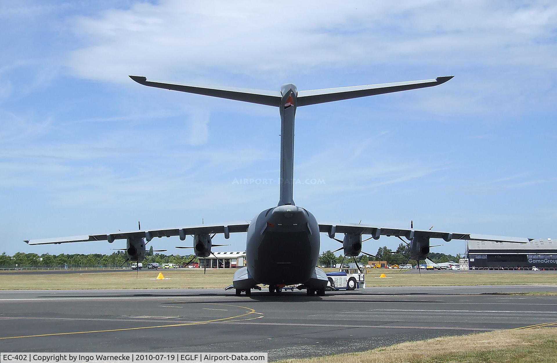 EC-402, 2010 Airbus A400M Atlas C/N 002, Airbus A400M second prototype being readied for the flying display at Farnborough International 2010