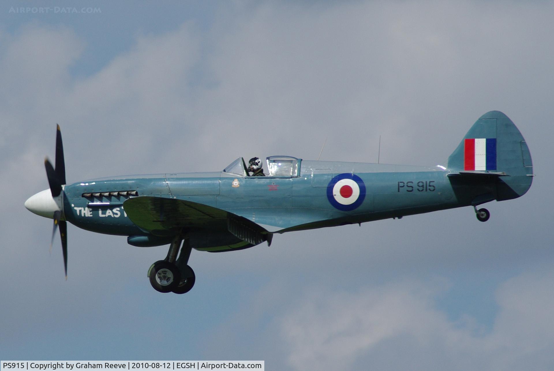 PS915, 1945 Supermarine 389 Spitfire PR.XIX C/N 6S/585121, Landing at Norwich.