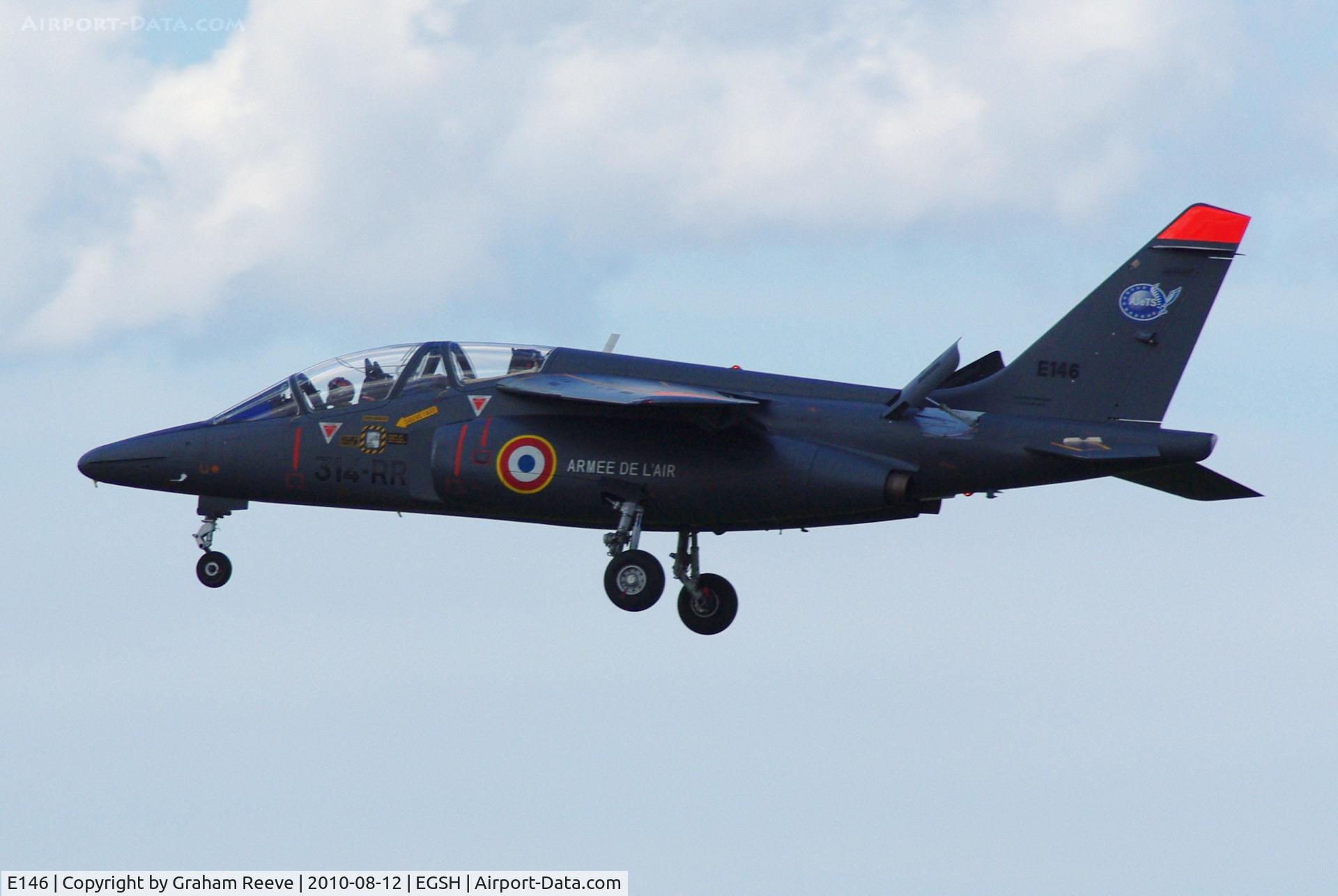 E146, Dassault-Dornier Alpha Jet E C/N E146, Landing at Norwich.
