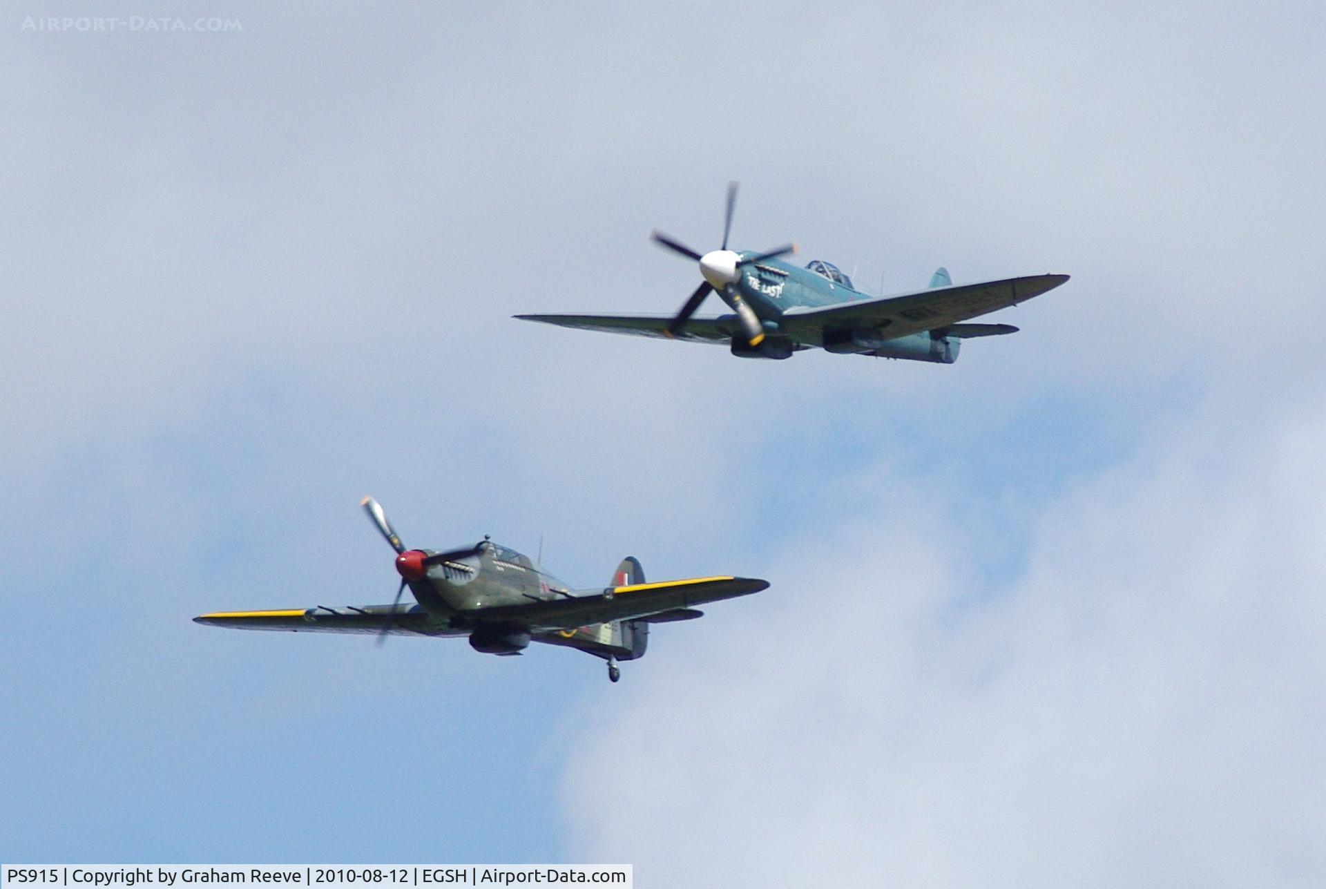 PS915, 1945 Supermarine 389 Spitfire PR.XIX C/N 6S/585121, In formation with Huricane PZ865