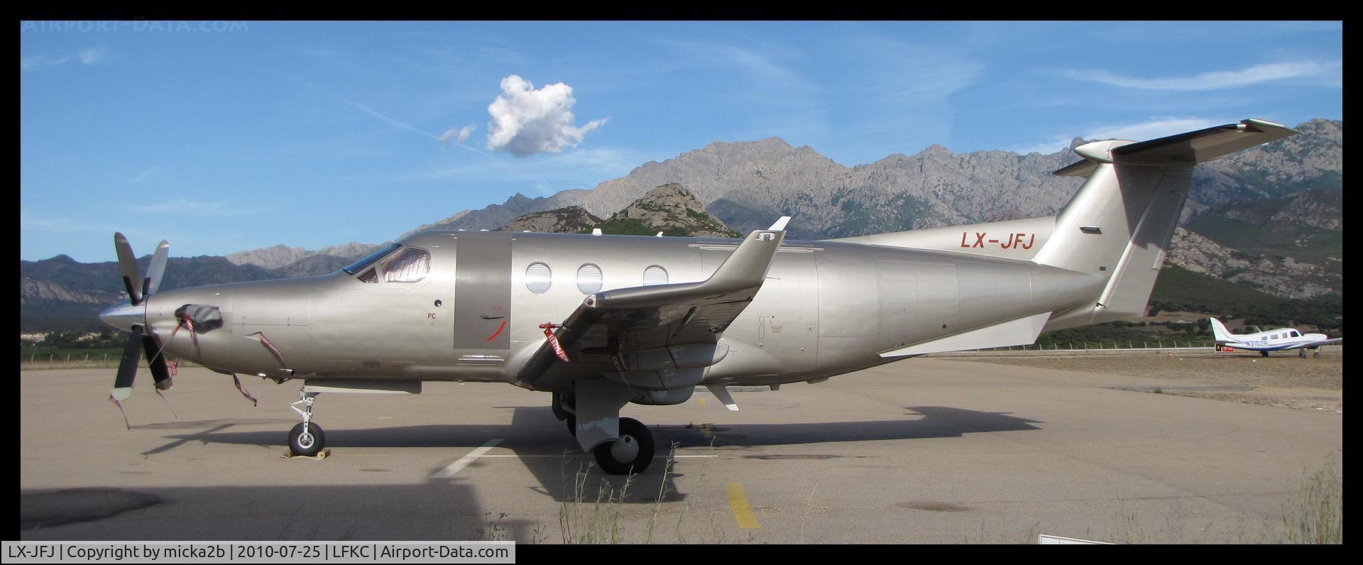 LX-JFJ, 2005 Pilatus PC-12/45 C/N 678, Parked.