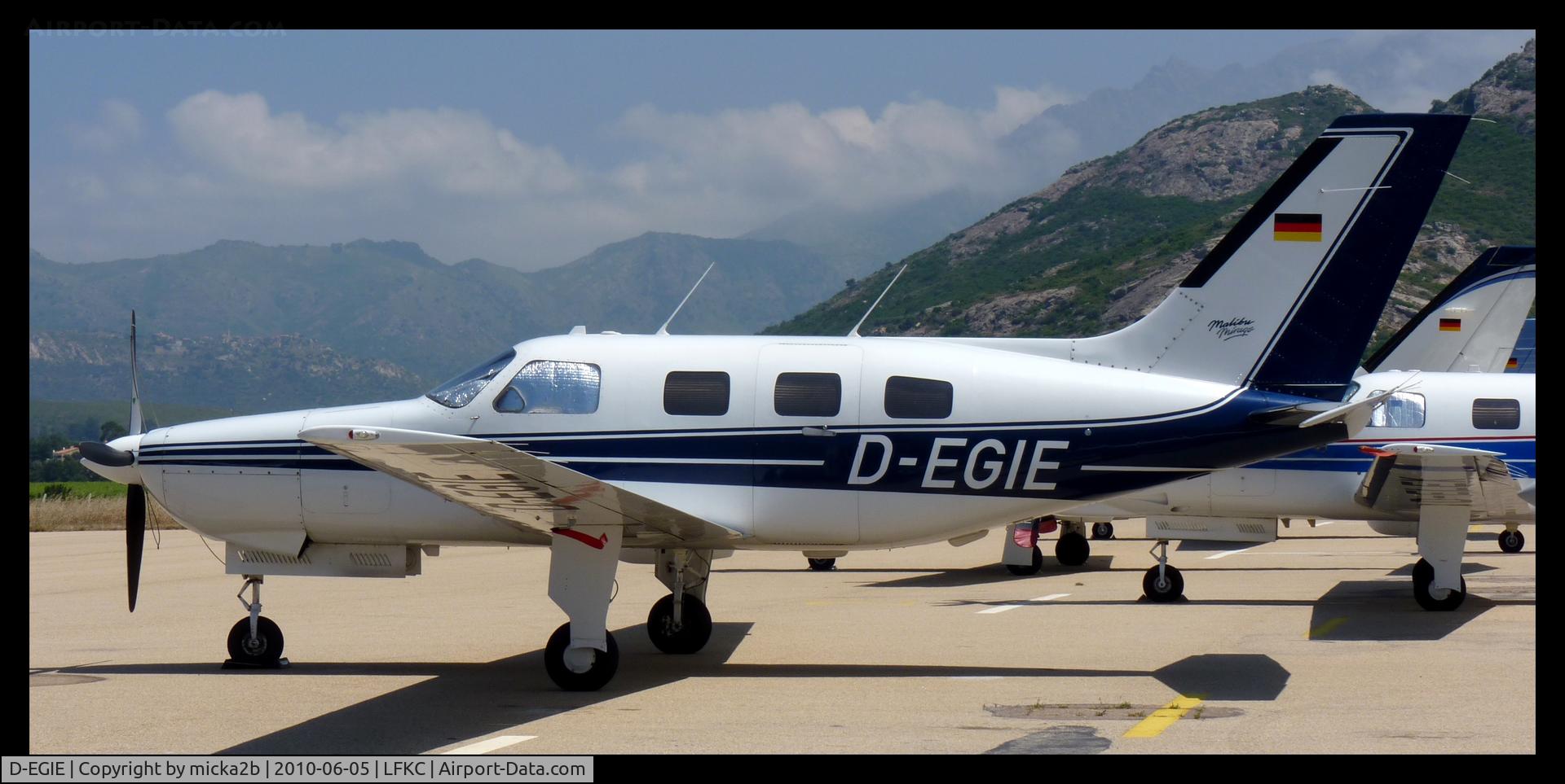 D-EGIE, 1992 Piper PA-46-350P Malibu Mirage Malibu Mirage C/N 4622128, Parked.