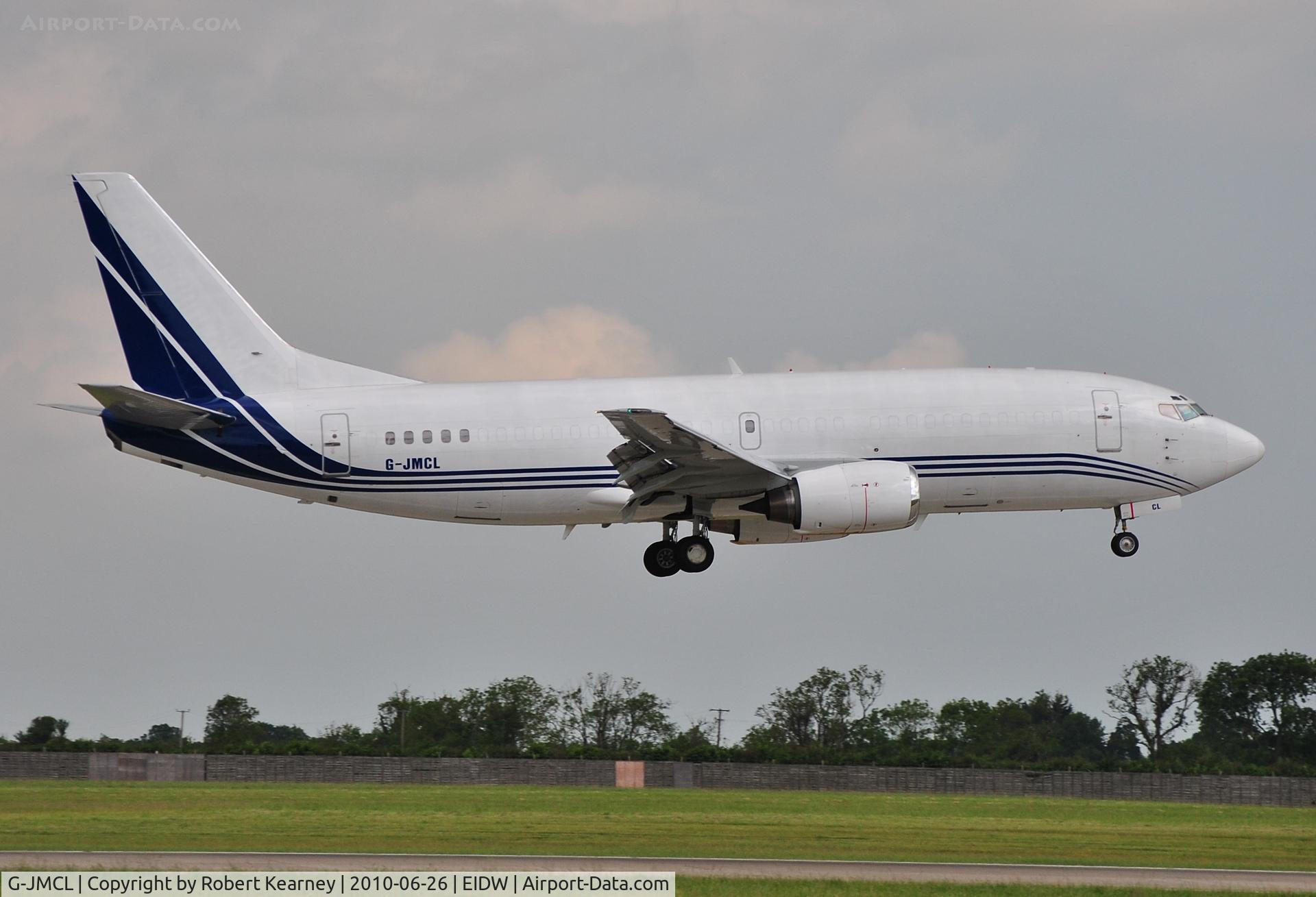 G-JMCL, 1988 Boeing 737-322F C/N 23951, Surprise visitor to Dublin...here on short finals