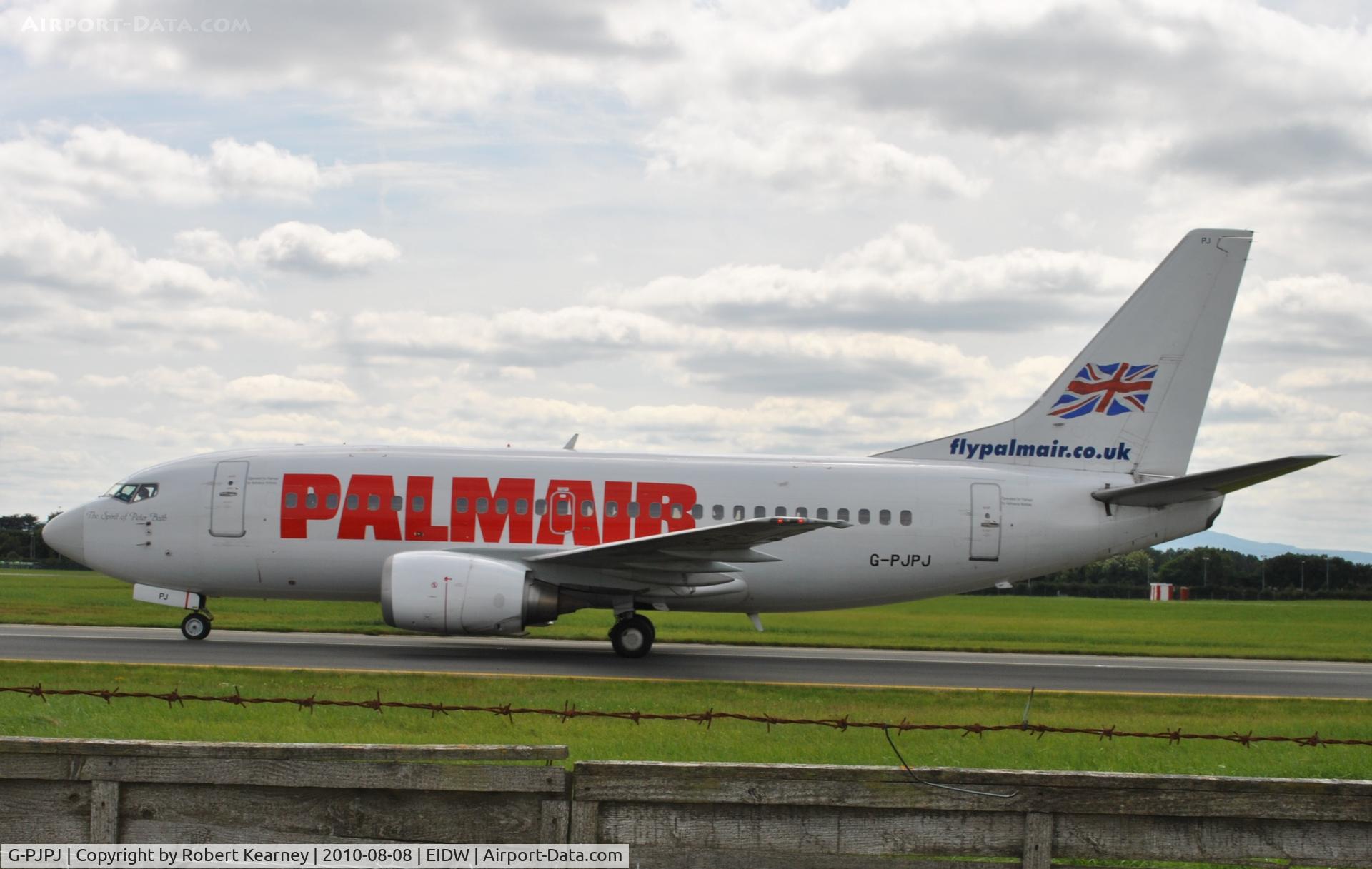 G-PJPJ, 1994 Boeing 737-5H6 C/N 27355, Palmair taxiing to parking