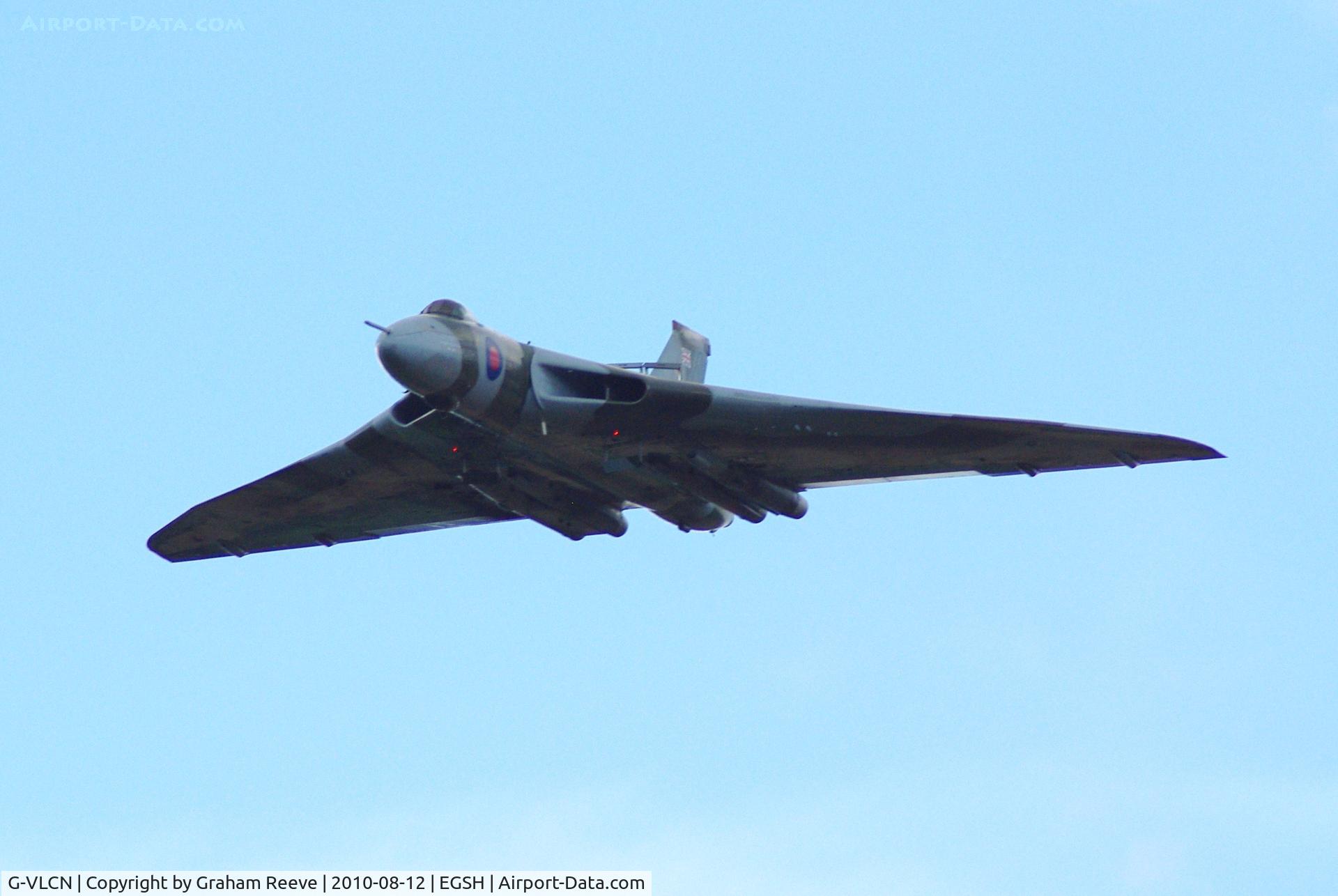G-VLCN, 1960 Avro Vulcan B.2 C/N Set 12, Making a pass over Norwich Airport.