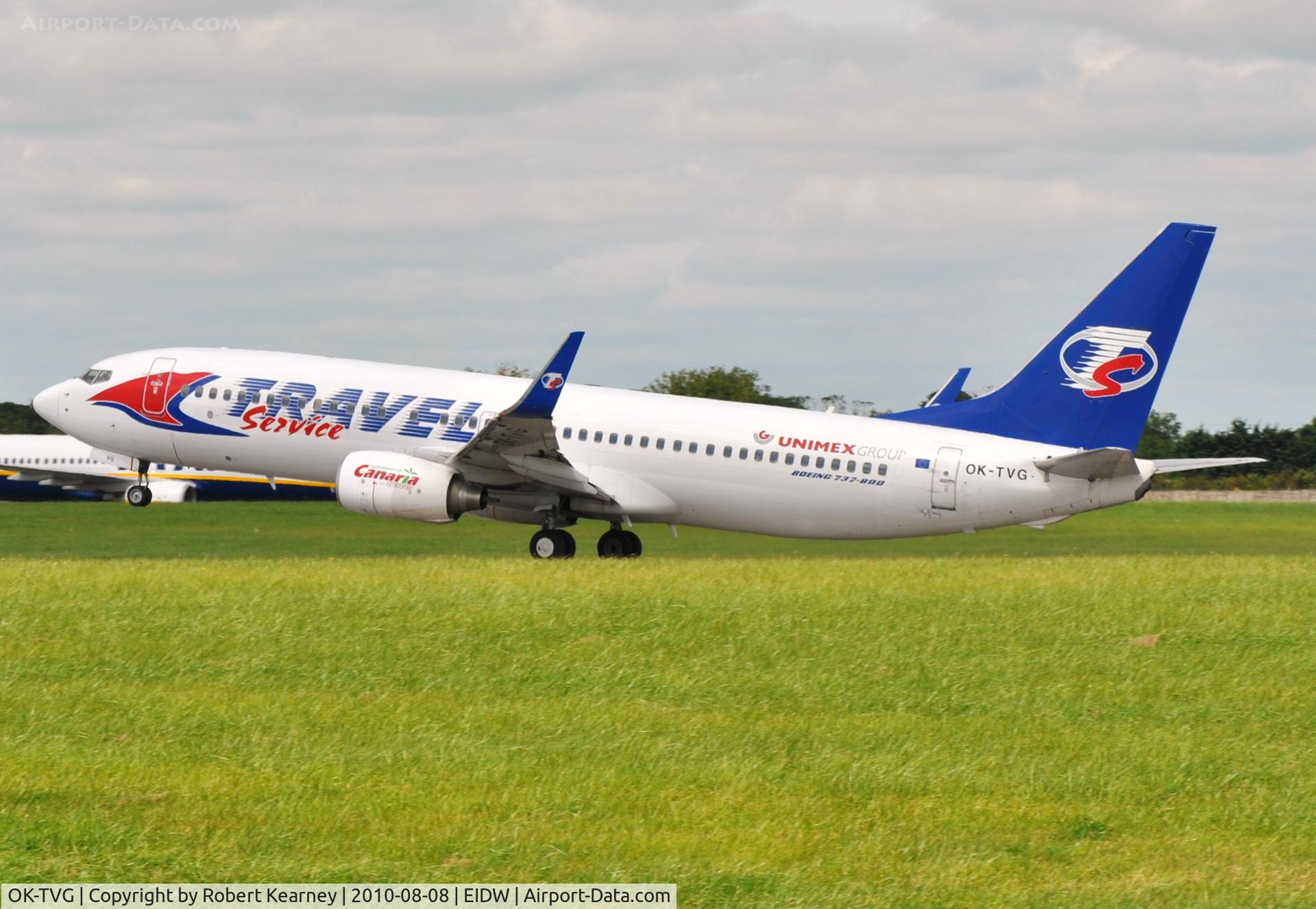OK-TVG, 2007 Boeing 737-8Q8 C/N 30719, Travel Service rotating from r/w 28