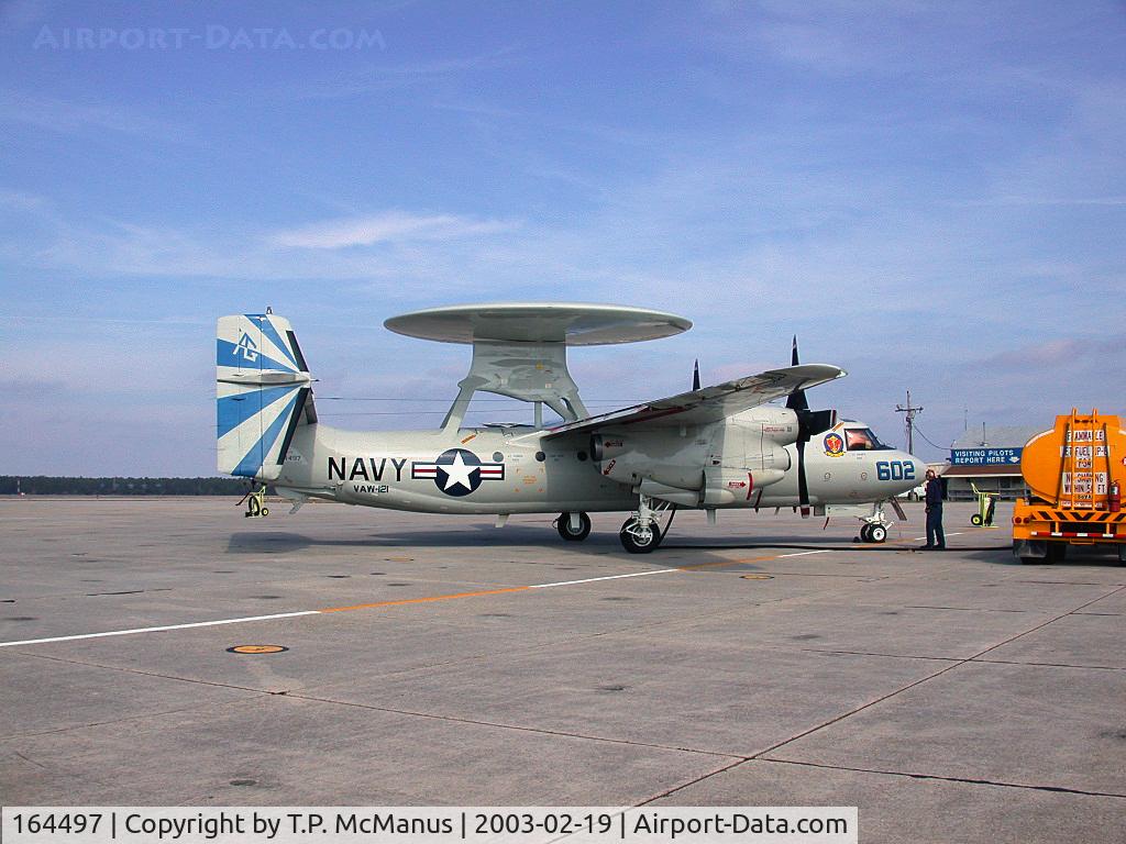 164497, Northrop Grumman E-2C Hawkeye C/N A163, Grumman E2C Hawkeye parked on the transit flight line, Forrest Sherman Field NAS Pensacola FL.