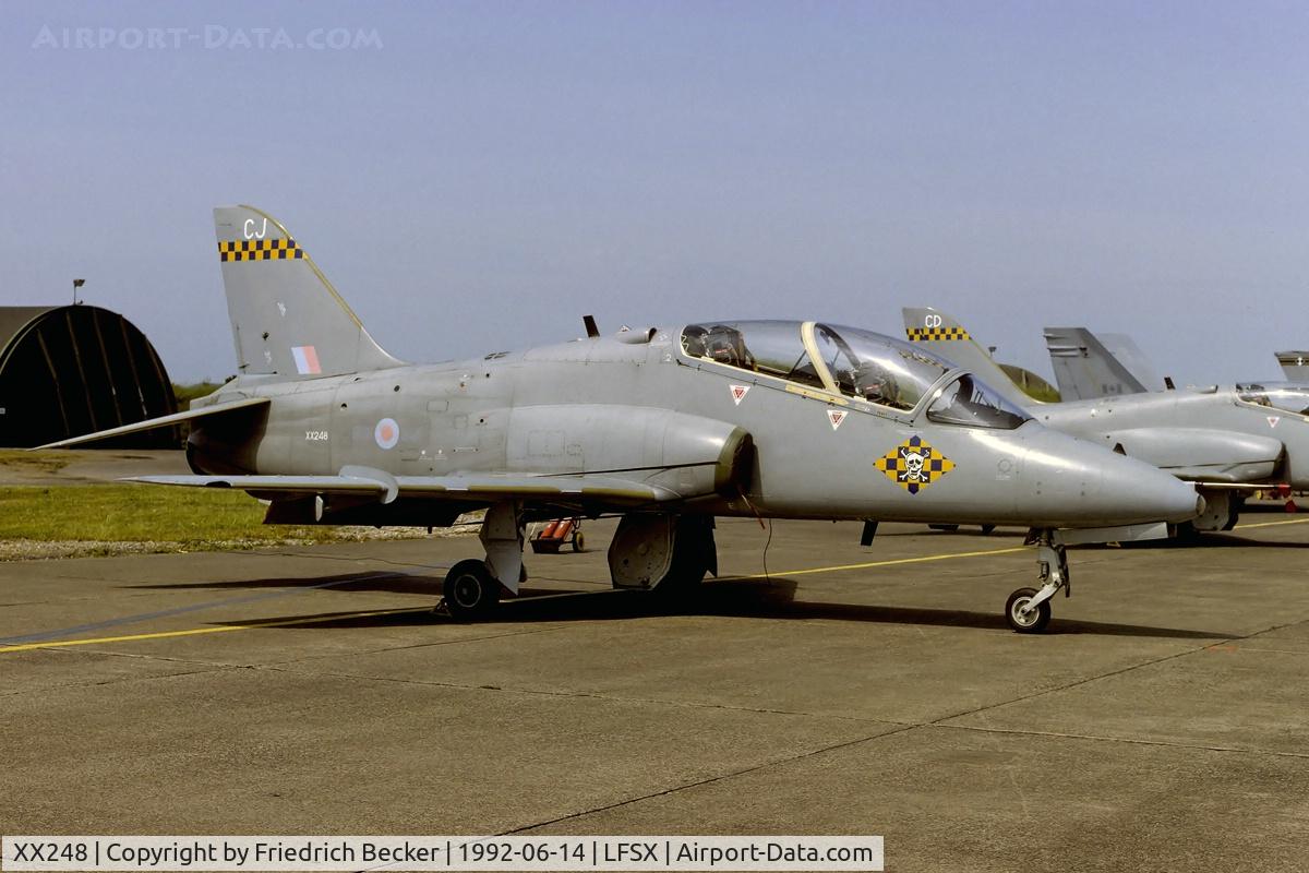 XX248, 1978 Hawker Siddeley Hawk T.1A C/N 084/312084, No. 100 Sqn. Hawk at the BA.116 open house at Luxeuil les Bains Saint-Sauveur