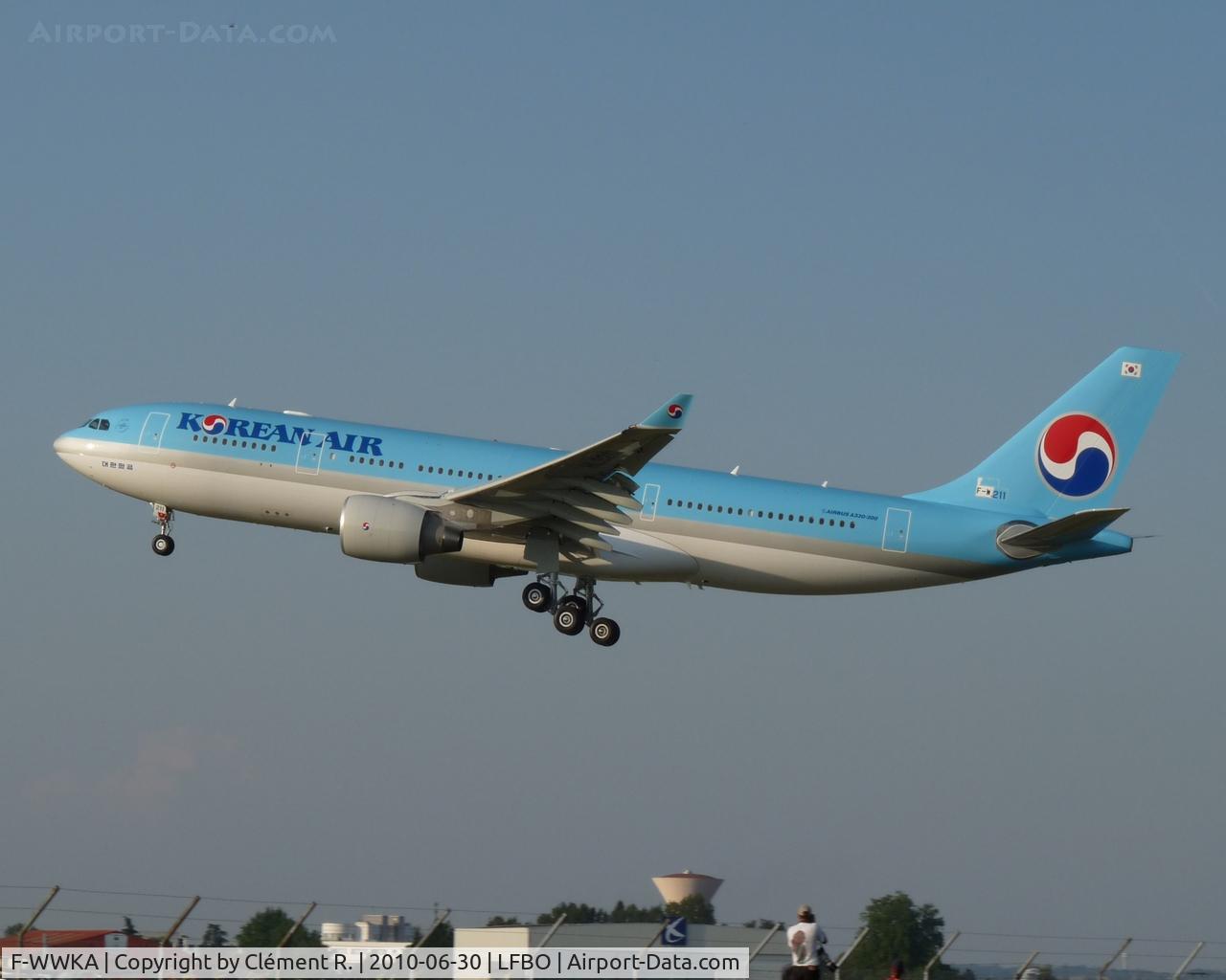 F-WWKA, 2010 Airbus A330-223 C/N 1133, Korean Air, A330-223, c/n 1133, to be HL8211, test flight.