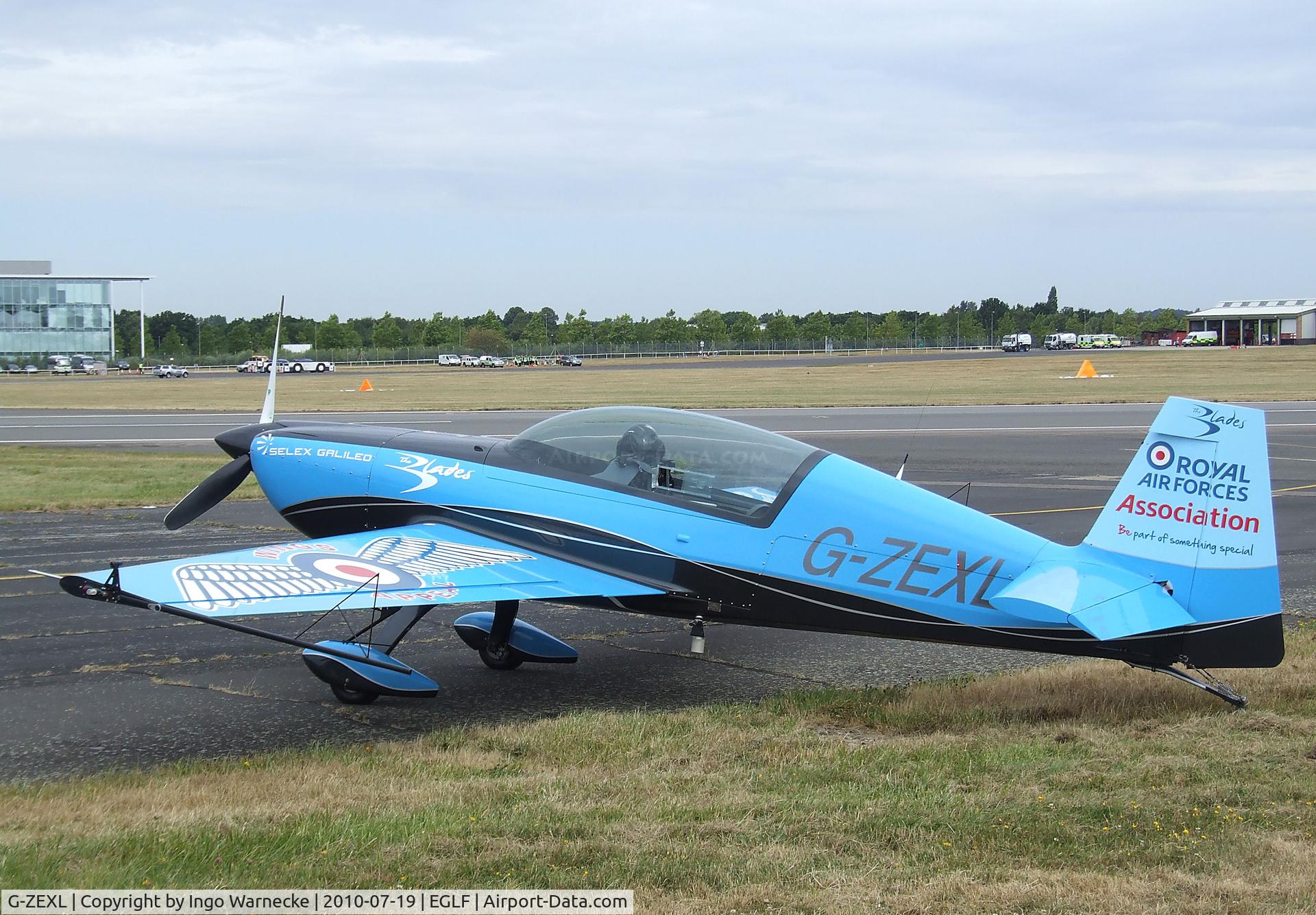 G-ZEXL, 2006 Extra EA-300L C/N 1225, Extra EA-300L of the Selex Galileo 'Blades' flying for the RAFA at Farnborough International 2010 