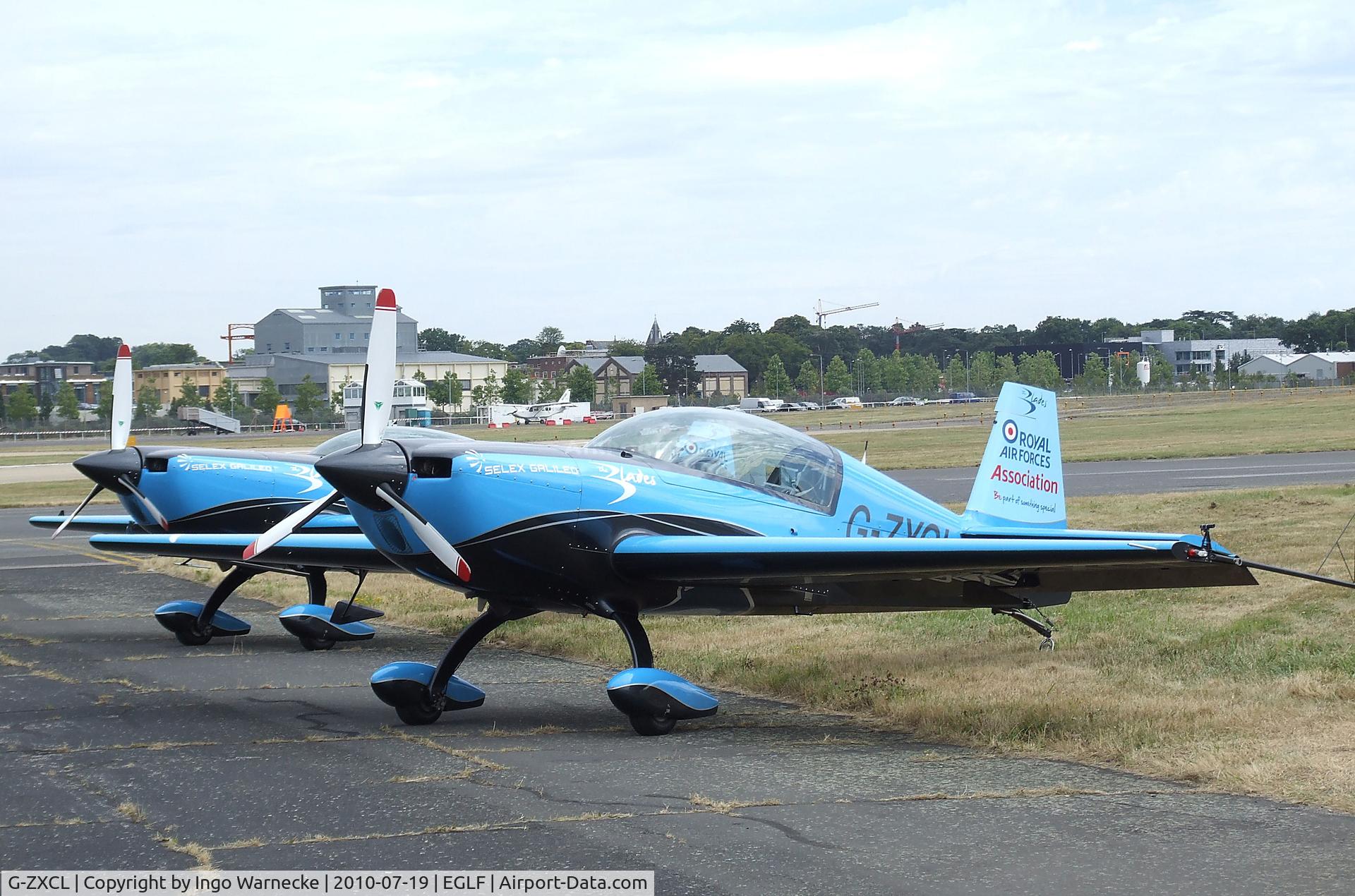 G-ZXCL, 2006 Extra EA-300L C/N 1223, Extra EA-300L of the Selex Galileo 'Blades' flying for the RAFA at Farnborough International 2010