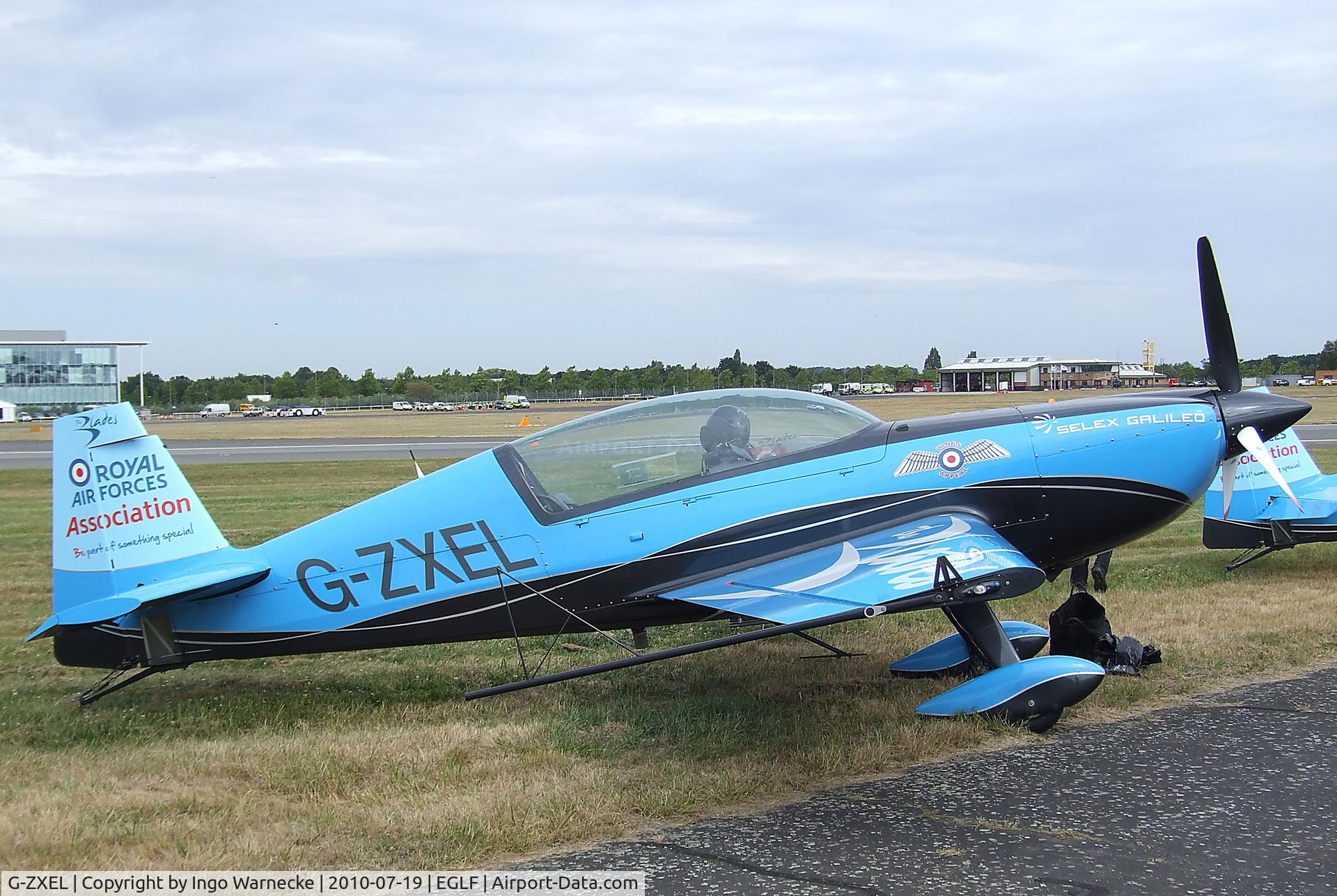 G-ZXEL, 2006 Extra EA-300L C/N 1224, Extra EA-300L of the Selex Galileo 'Blades' flying for the RAFA at Farnborough International 2010