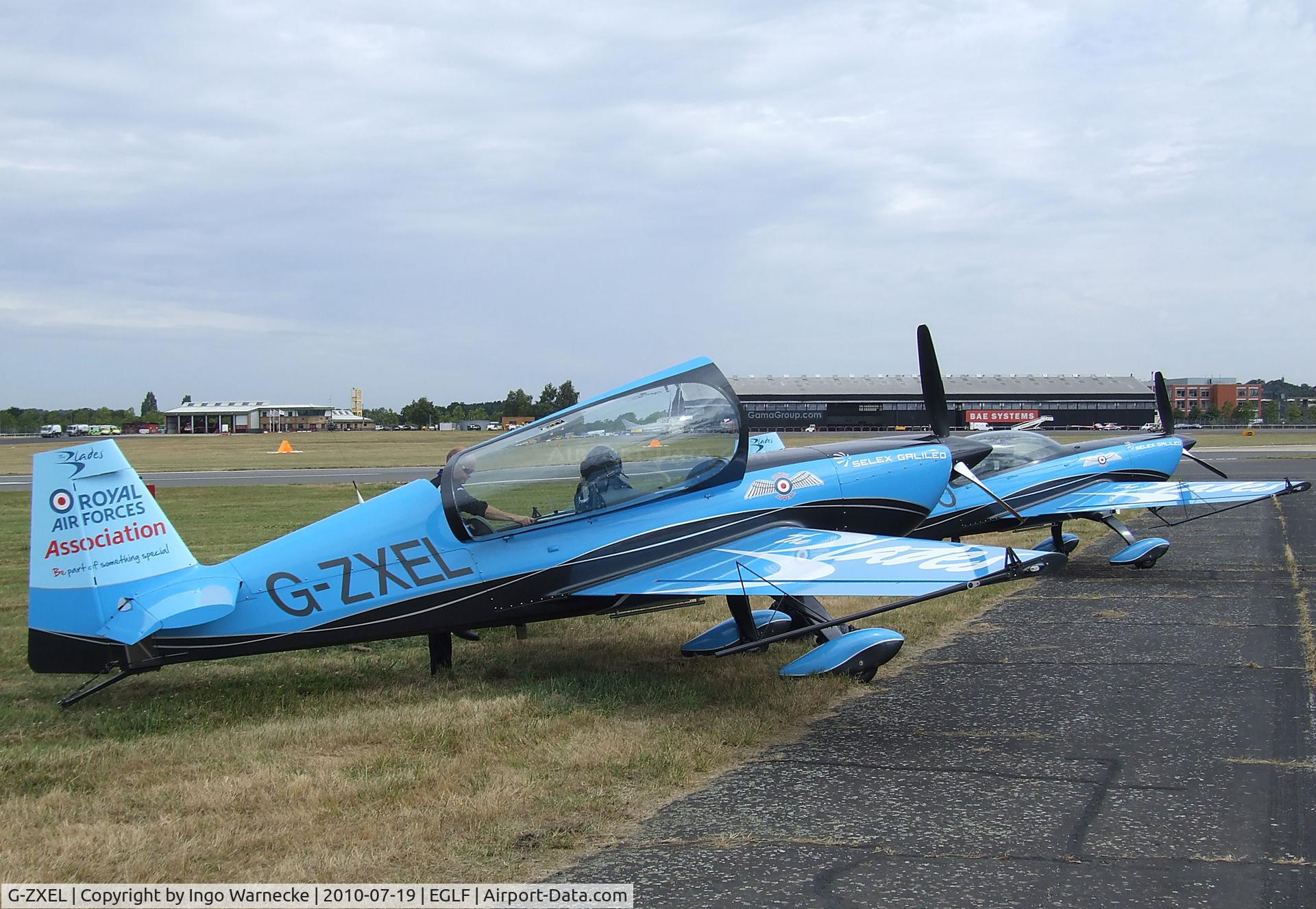 G-ZXEL, 2006 Extra EA-300L C/N 1224, Extra EA-300L of the Selex Galileo 'Blades' flying for the RAFA at Farnborough International 2010