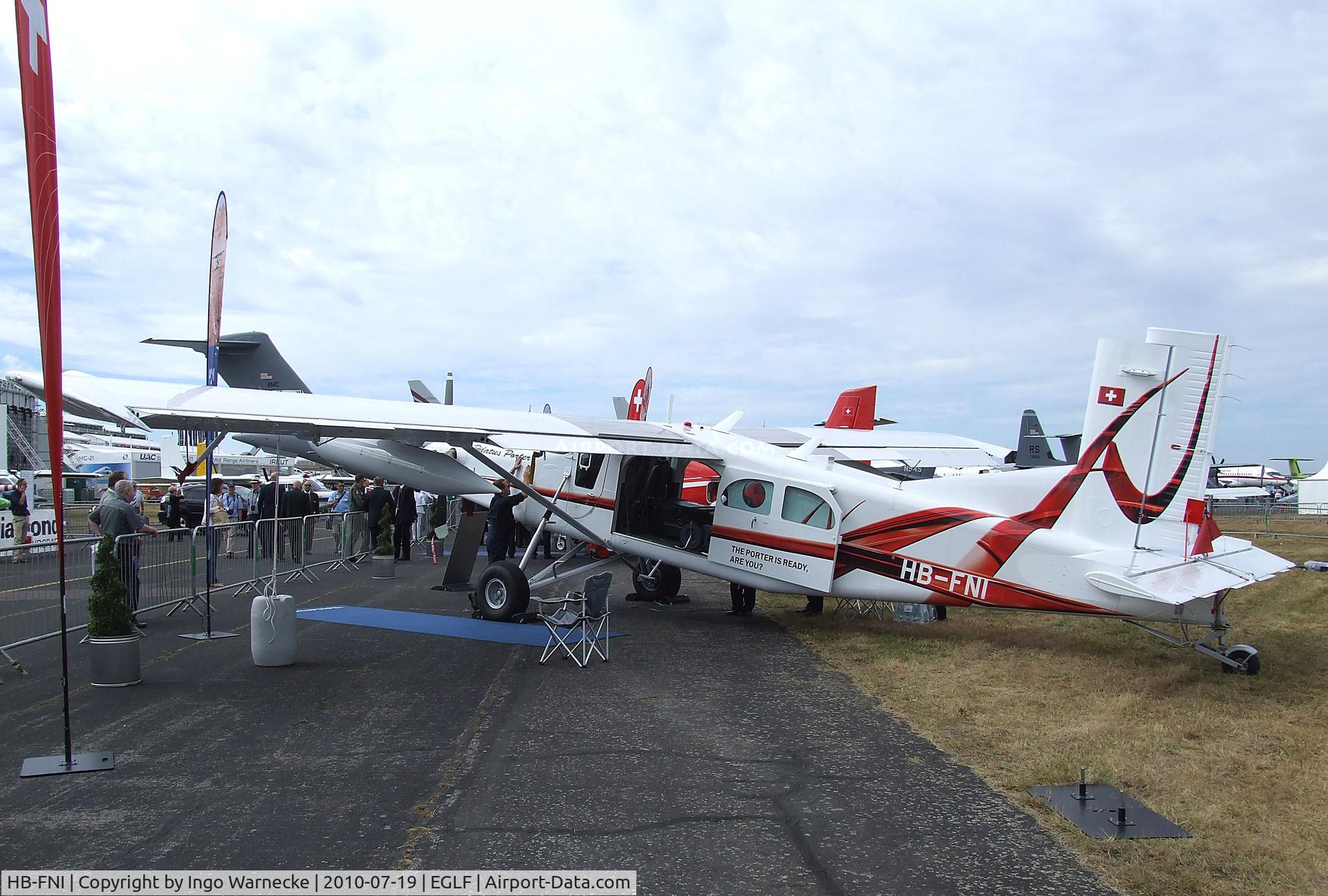HB-FNI, 2008 Pilatus PC-6/B2-H4 Turbo Porter C/N 964, Pilatus PC-6 B2-H4 Turbo-Porter at Farnborough International 2010